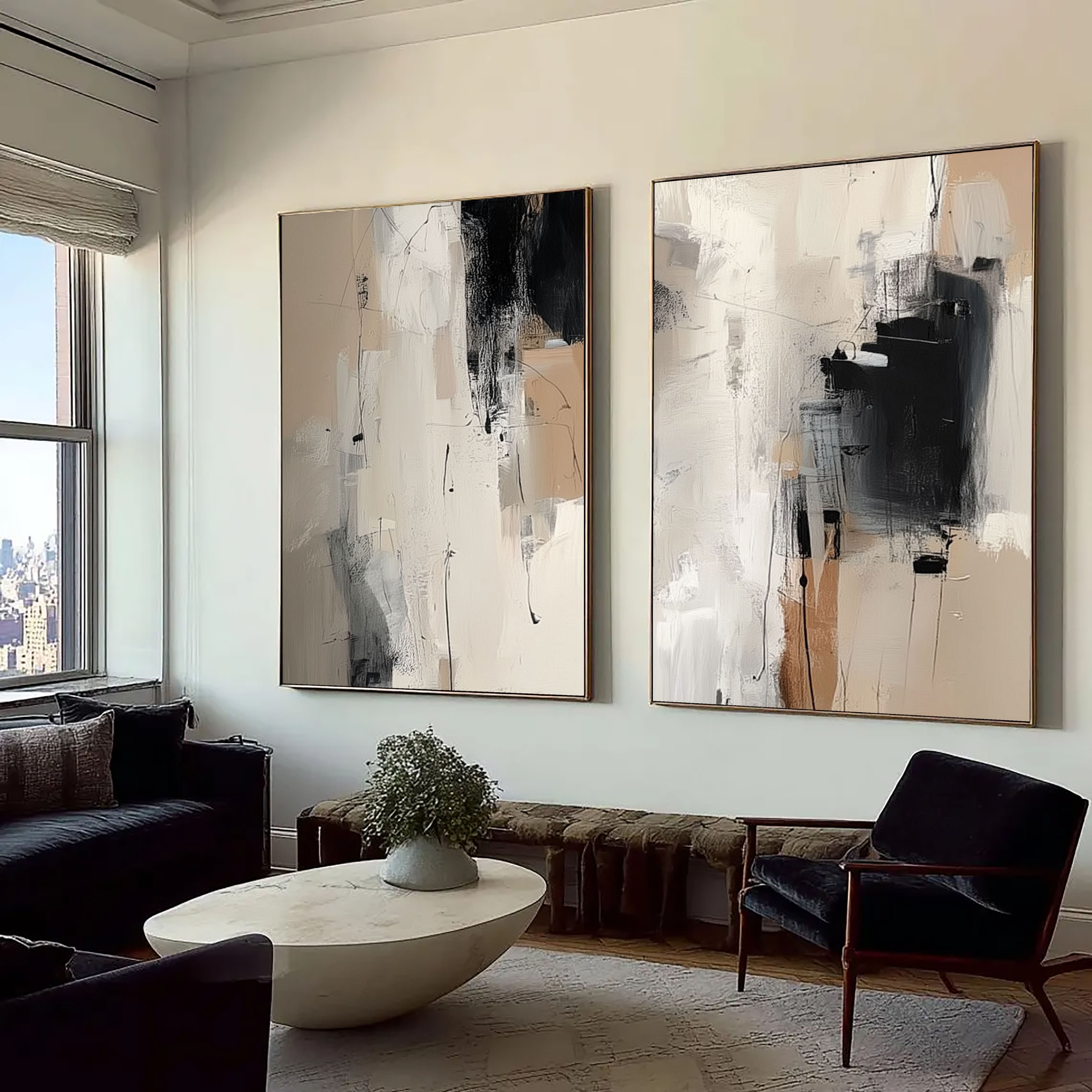 Textured Abstract Strokes | Neutral Beige