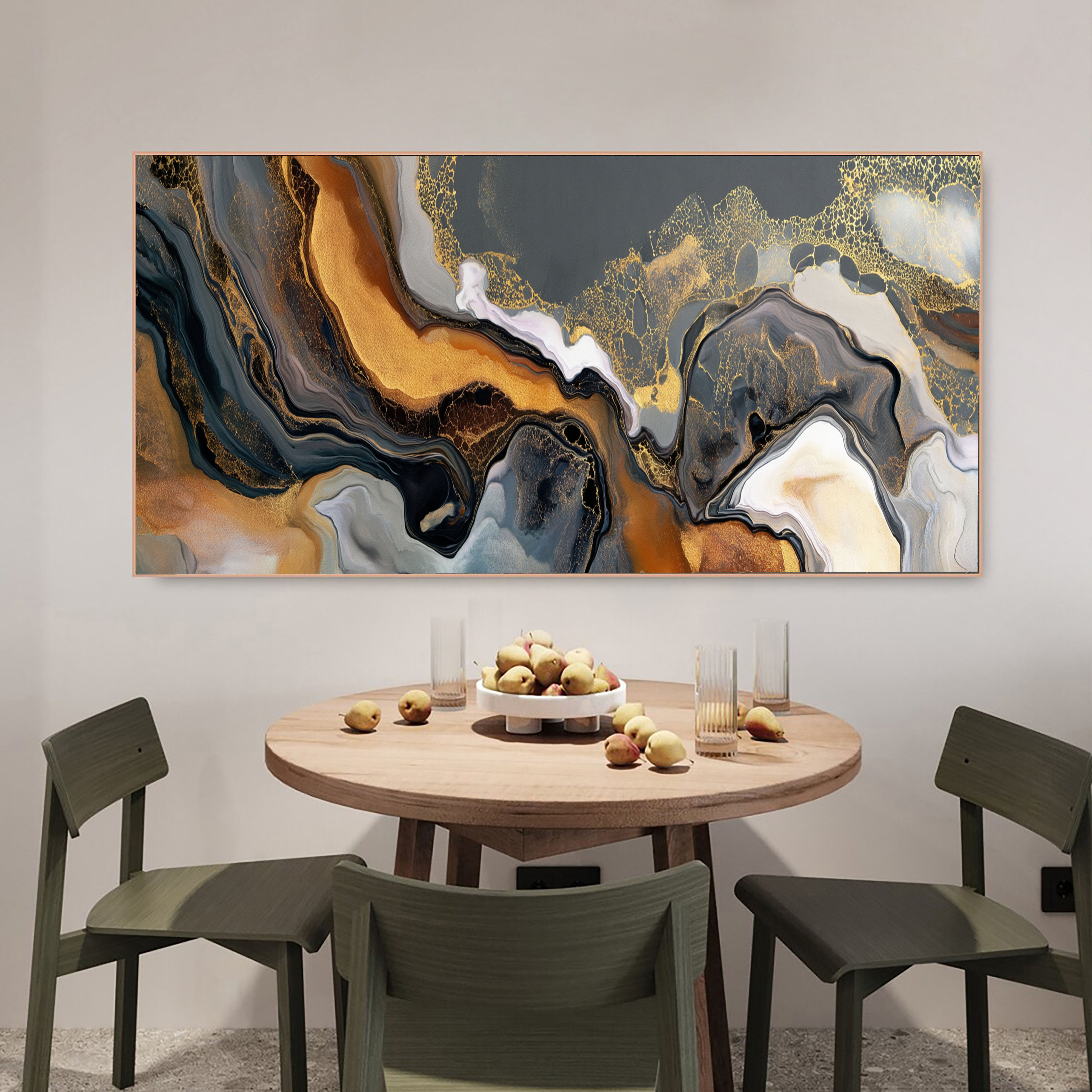 Luxe Veined Currents | Gilded Abstraction