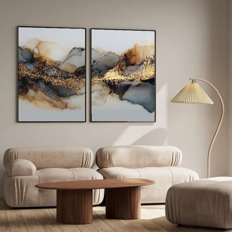 Textured Agate Veins | Gold Leaf