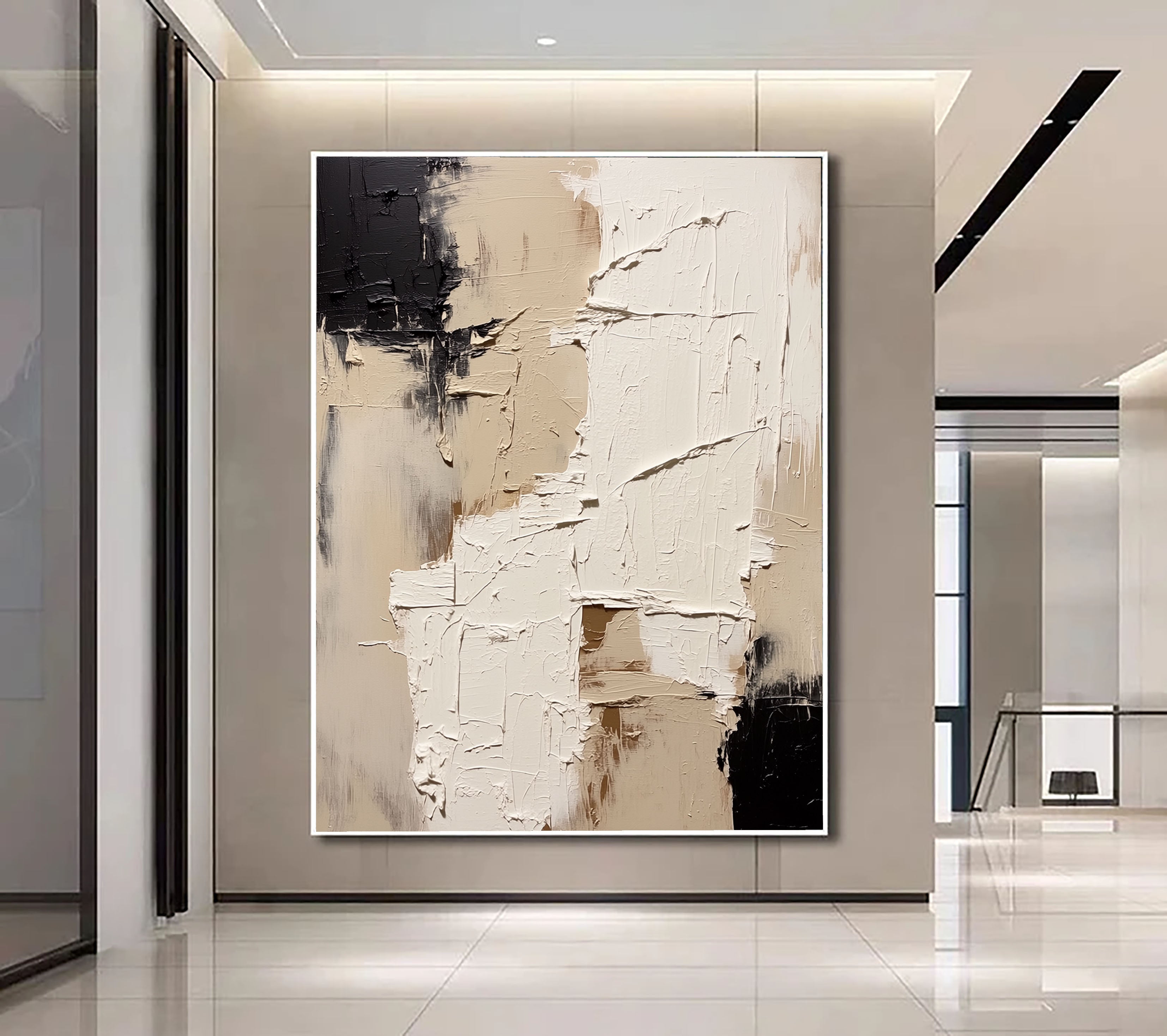 Textured Fragmented Layers | Black Beige