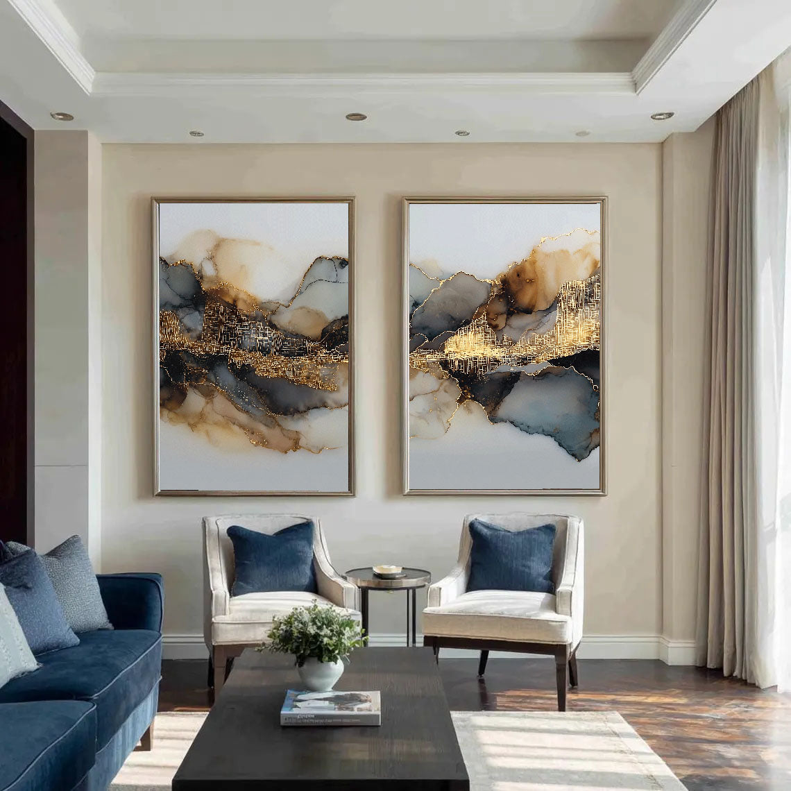 Textured Agate Veins | Gold Leaf