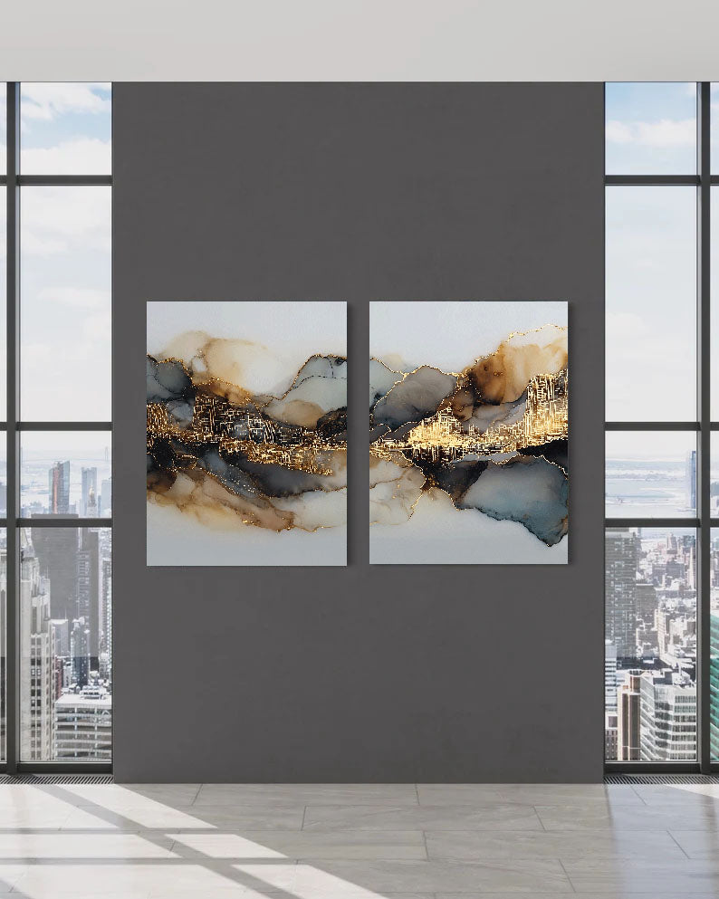 Textured Agate Veins | Gold Leaf
