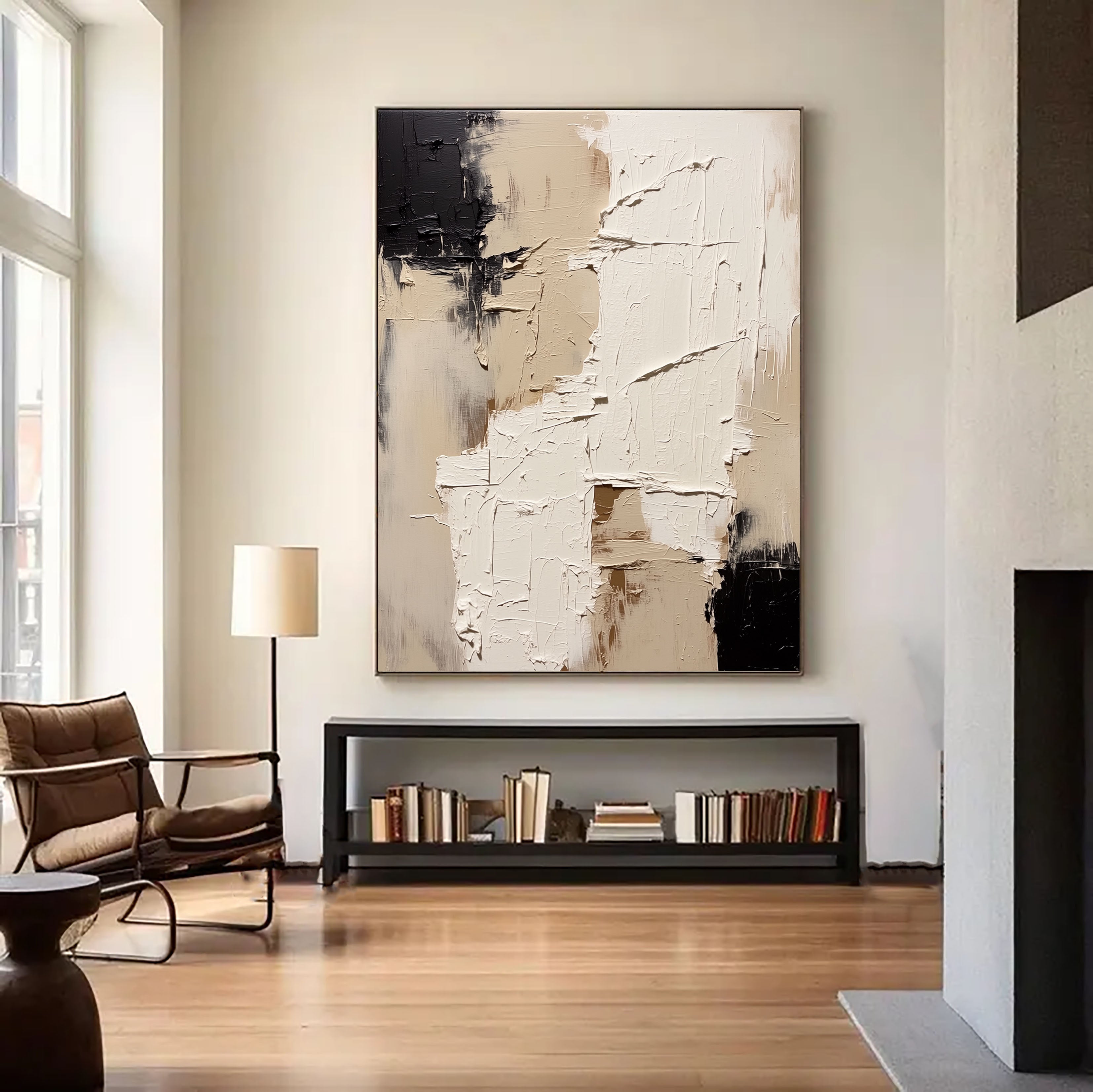 Textured Fragmented Layers | Black Beige