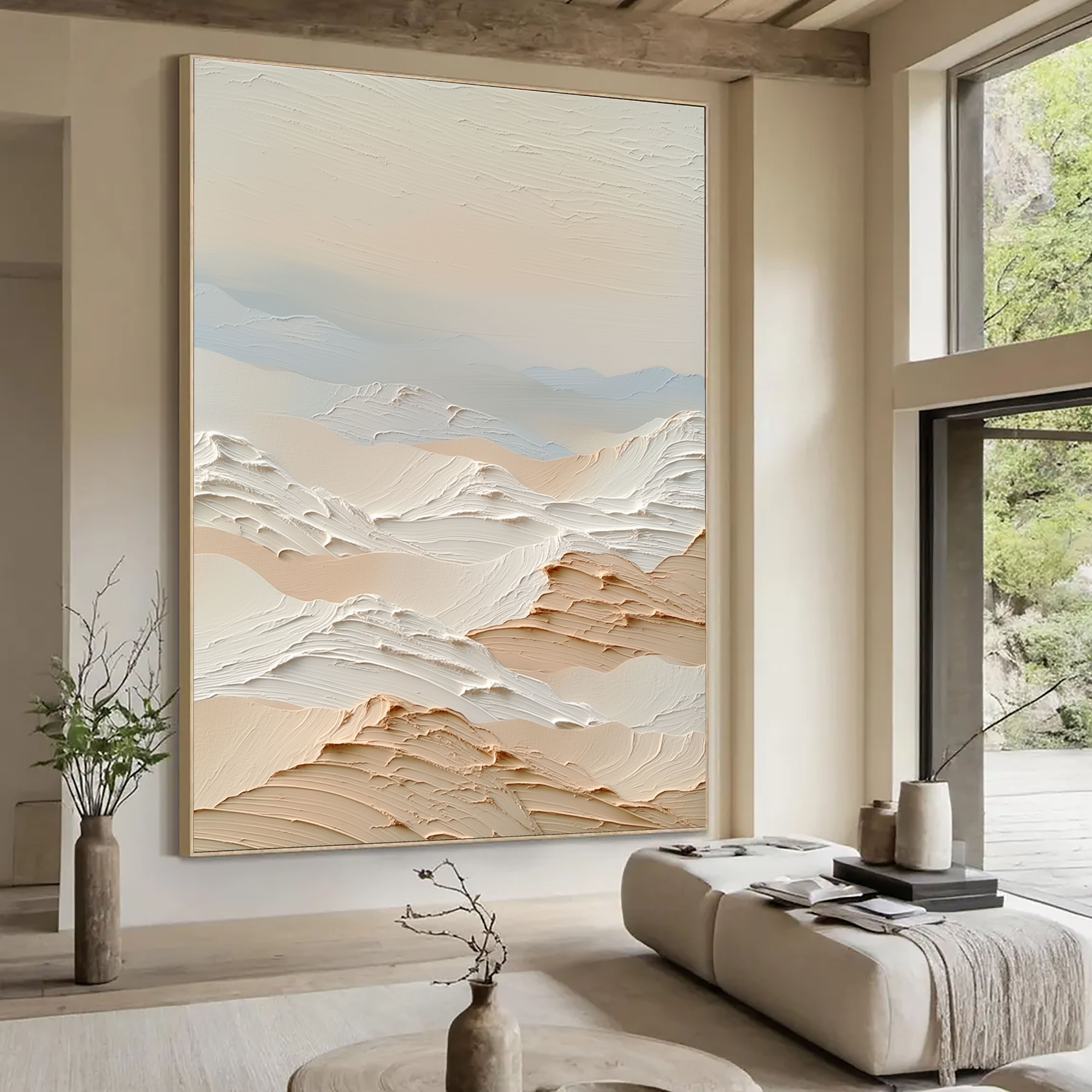 Textured Dune Layers | Beige White