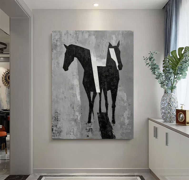 Textured Equine Geometry | Black White
