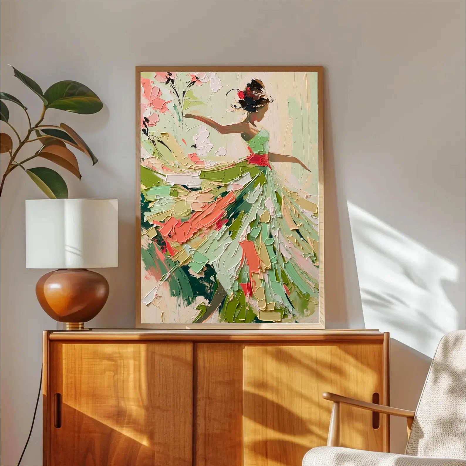 Textured Dancing Figure | Green Coral