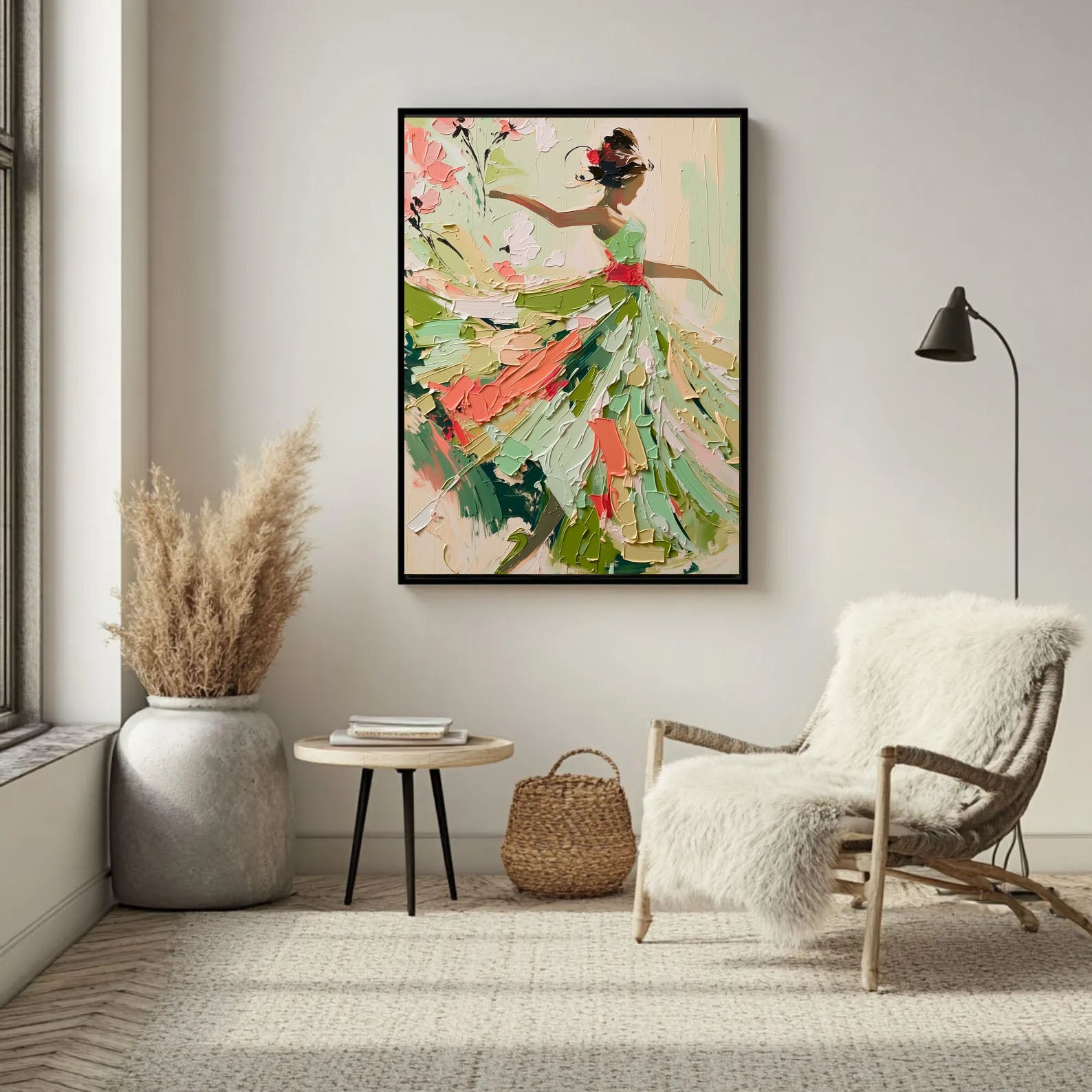 Textured Dancing Figure | Green Coral