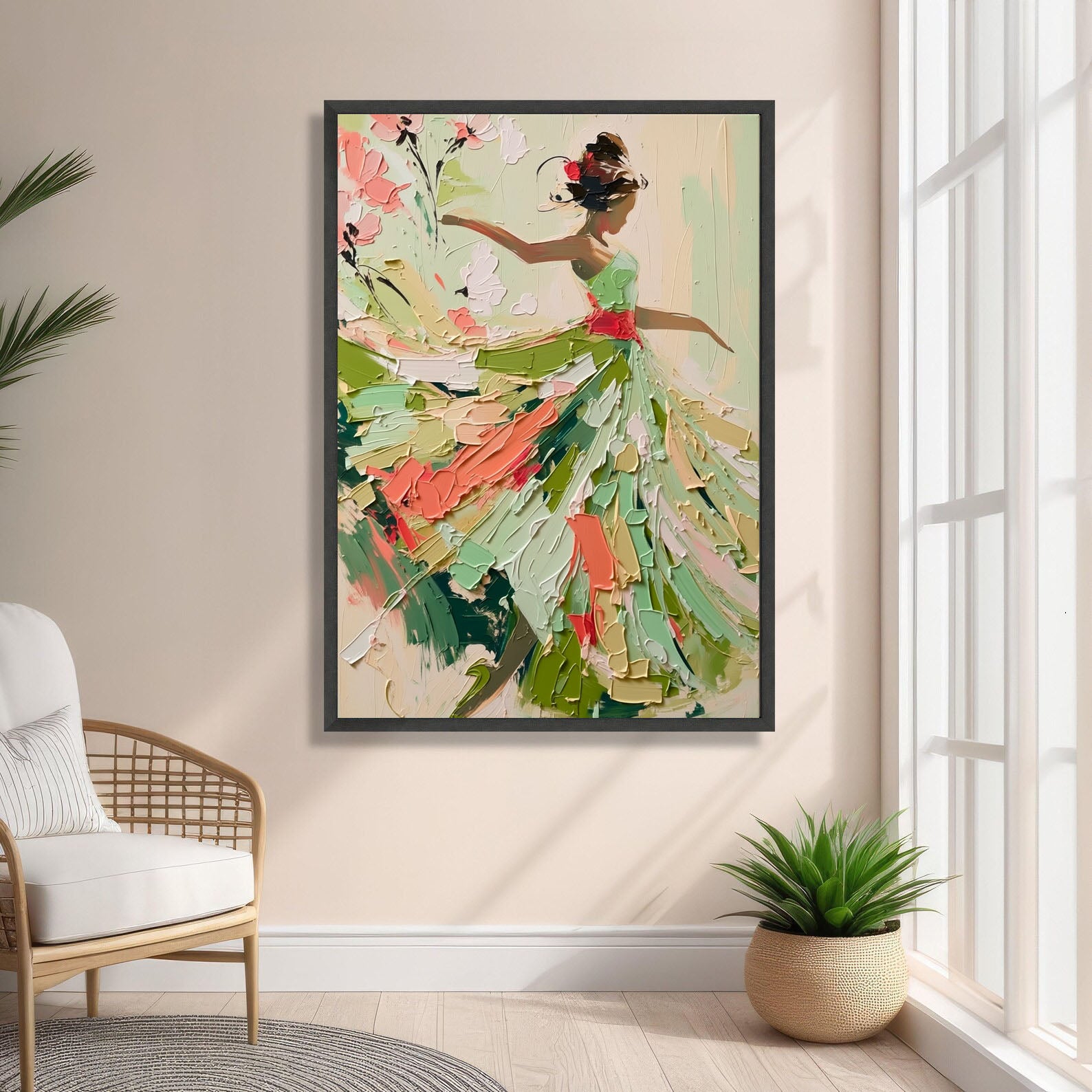 Textured Dancing Figure | Green Coral