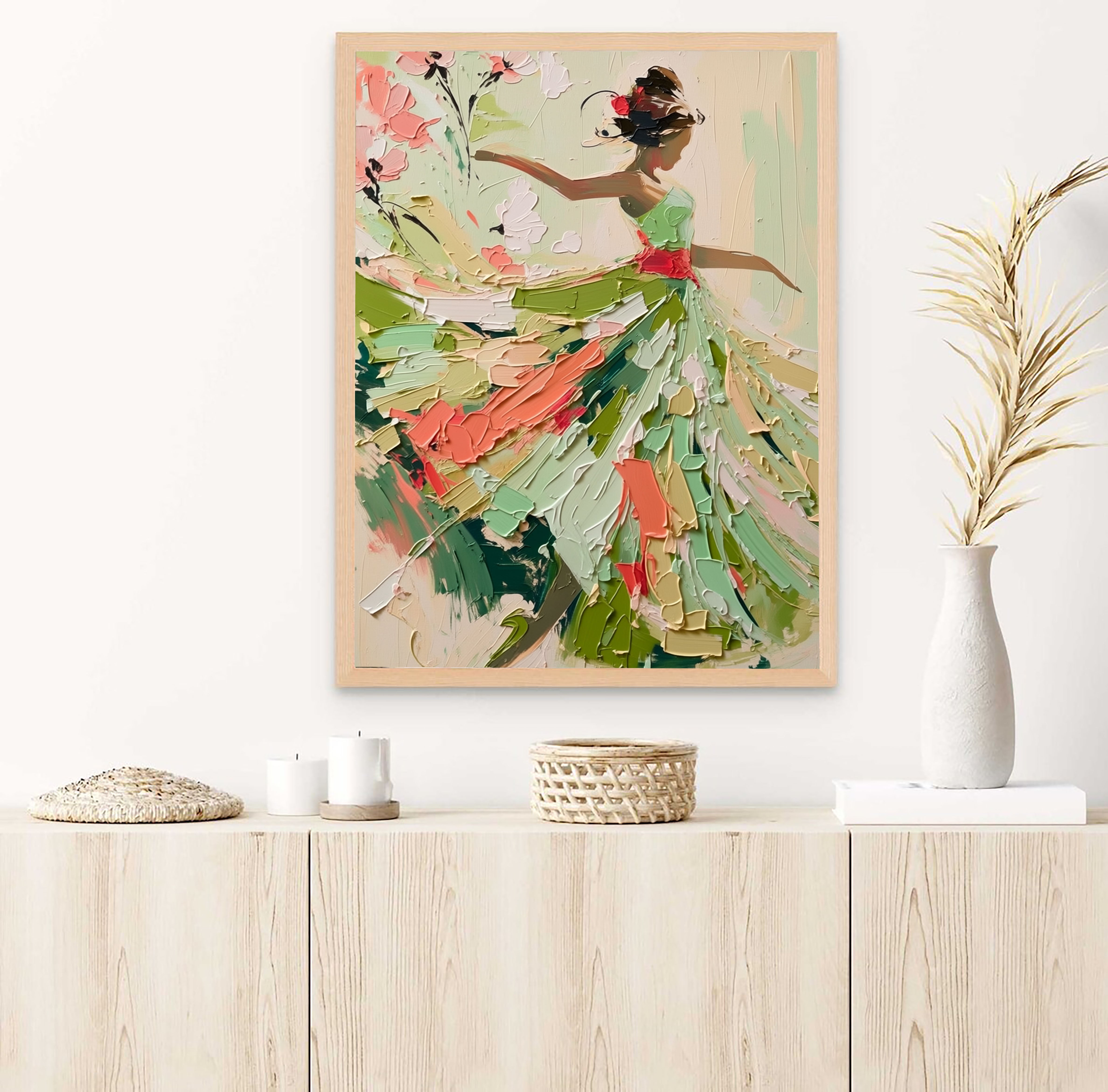 Textured Dancing Figure | Green Coral