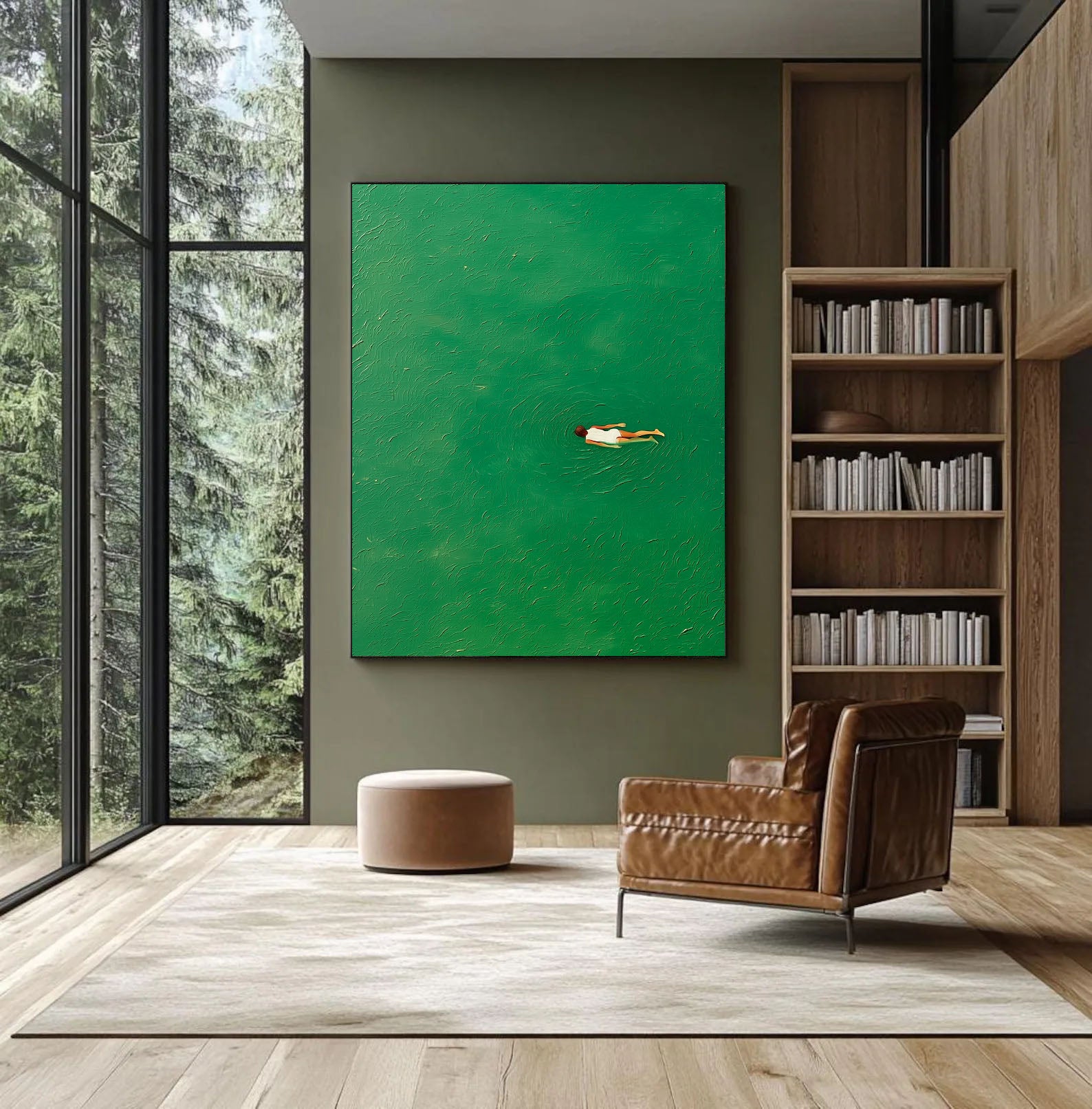 Texturierte Wasserkräuselungen | Grün Weiß