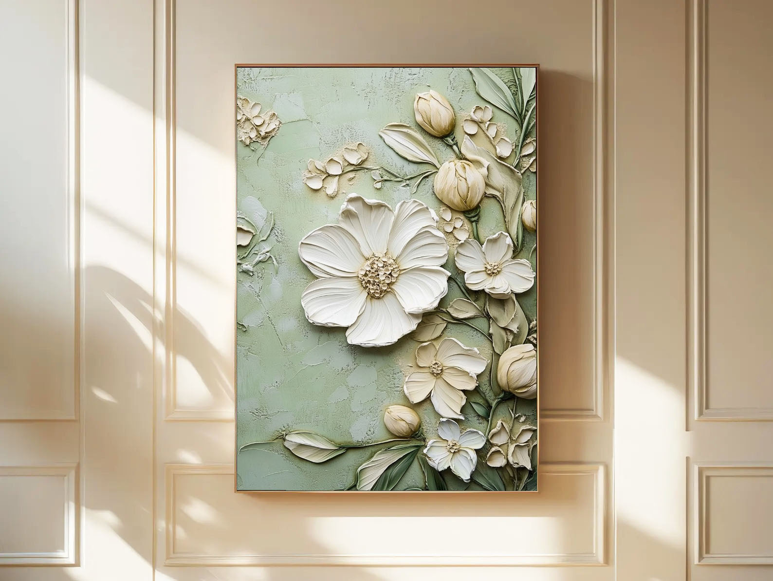Impasto Floral Serenity | Sage Bloom