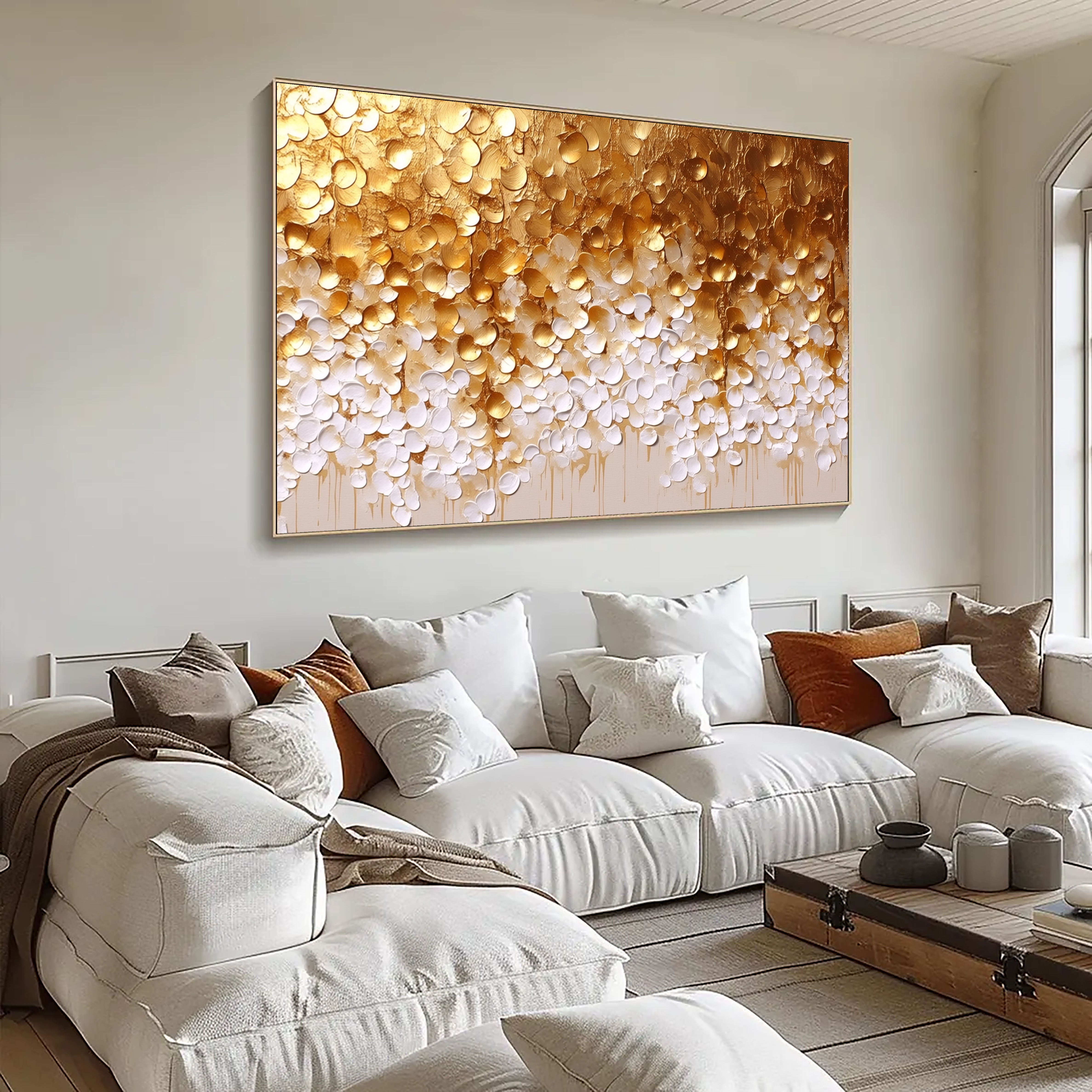 Textured Gilded Petals | Gold White