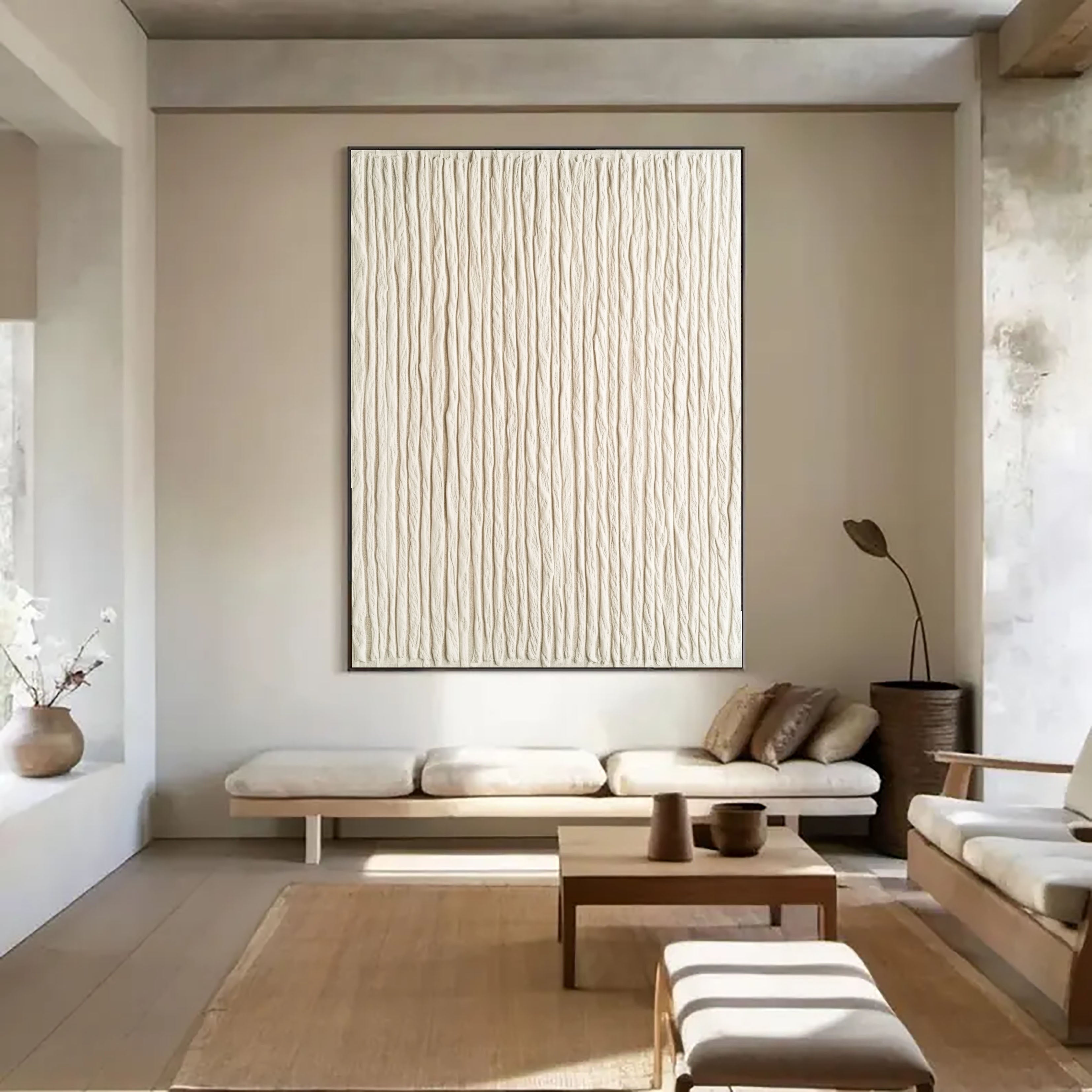 Striated Linen Serenity | Ivory Weave