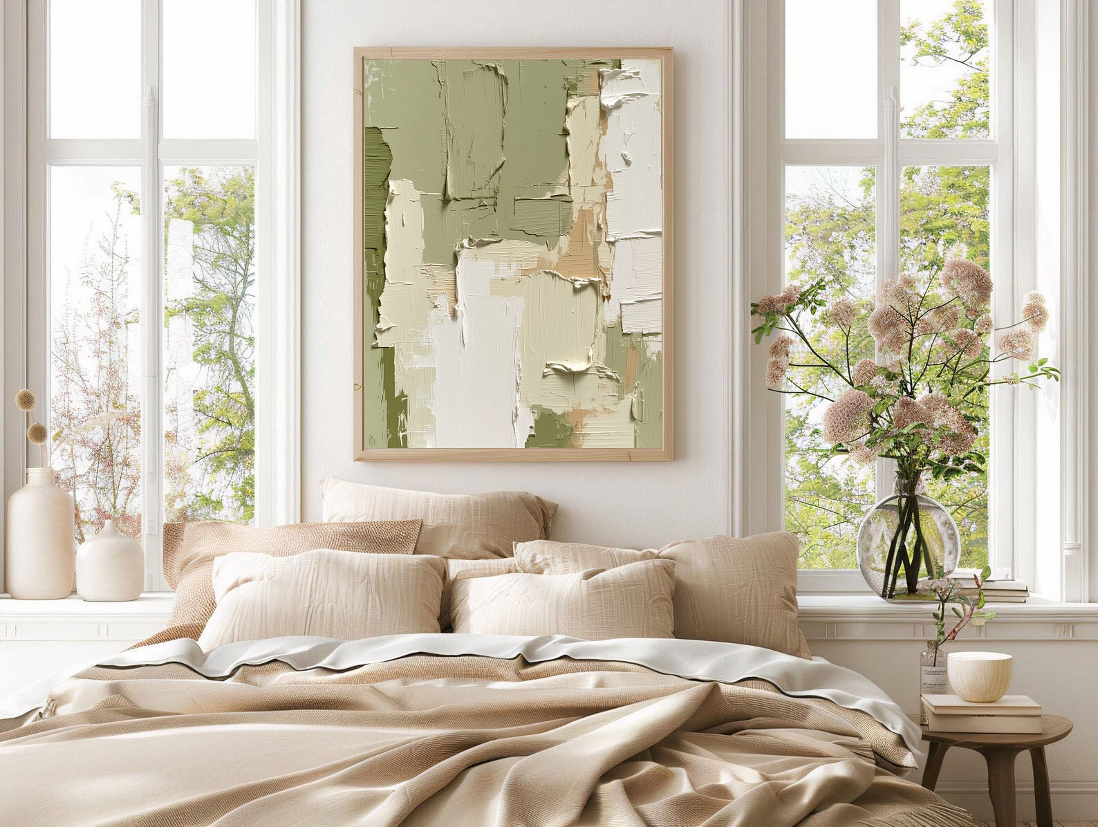 Textured Patchwork Layers | Sage Beige
