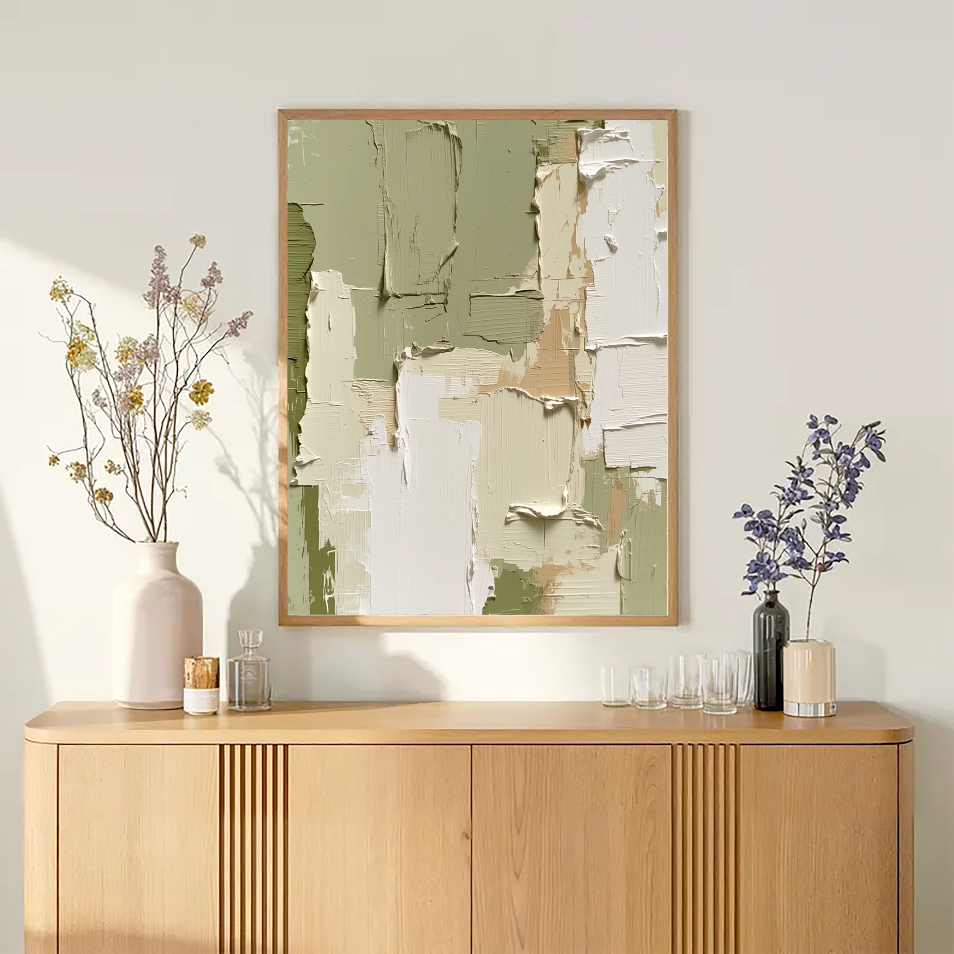 Textured Patchwork Layers | Sage Beige