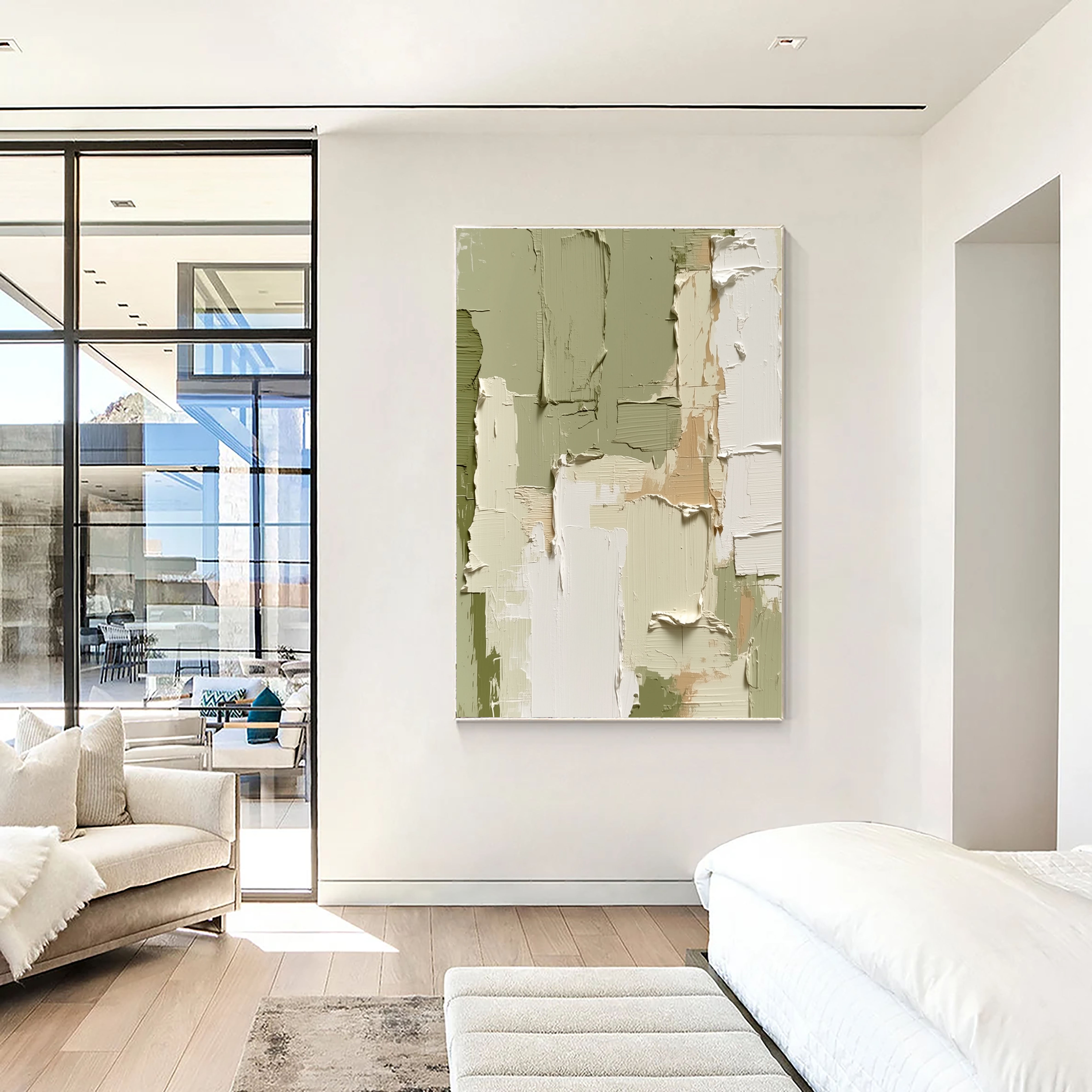 Textured Patchwork Layers | Sage Beige