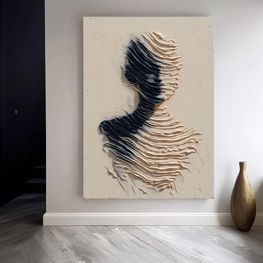 Textured Wavy Silhouette | Black Beige