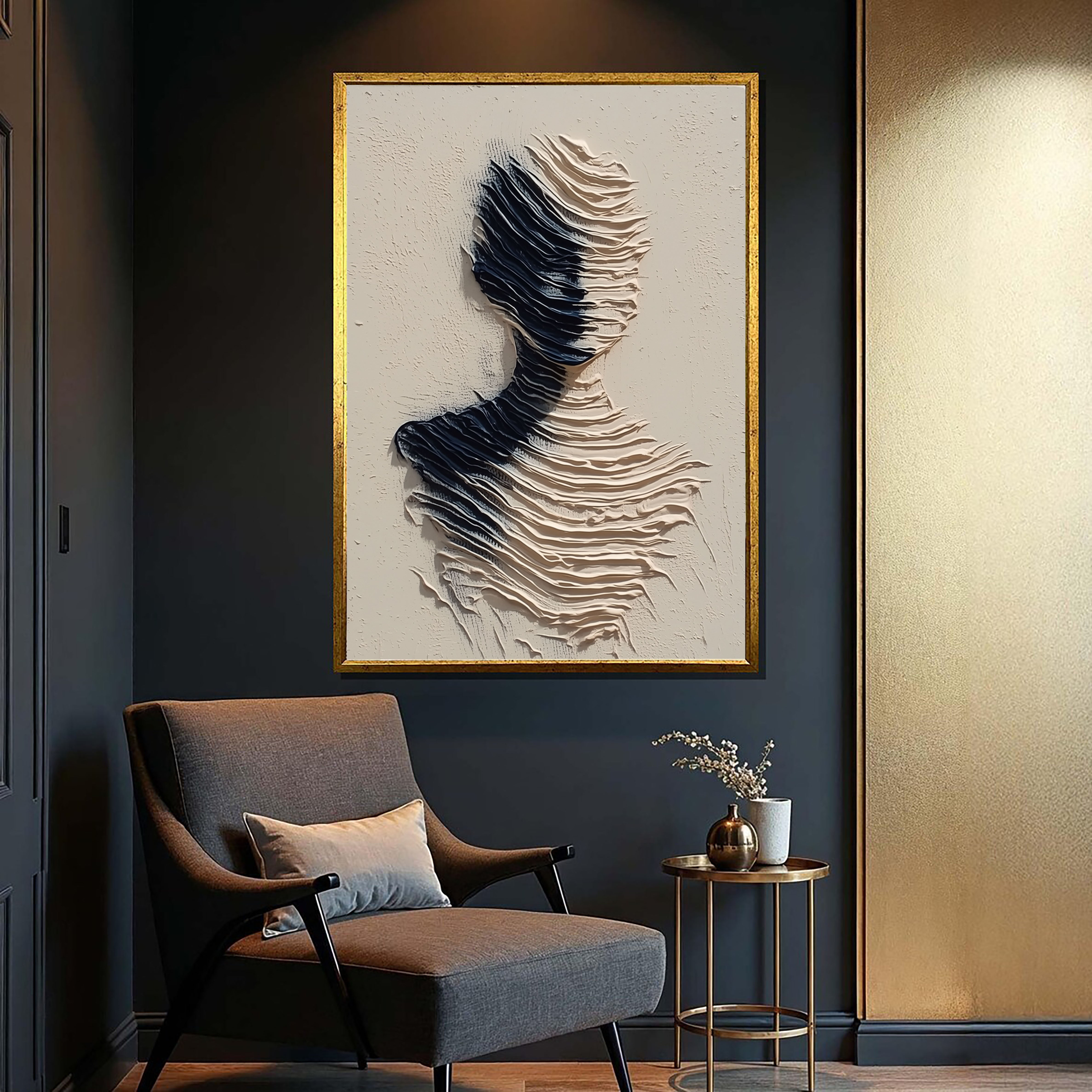 Textured Wavy Silhouette | Black Beige