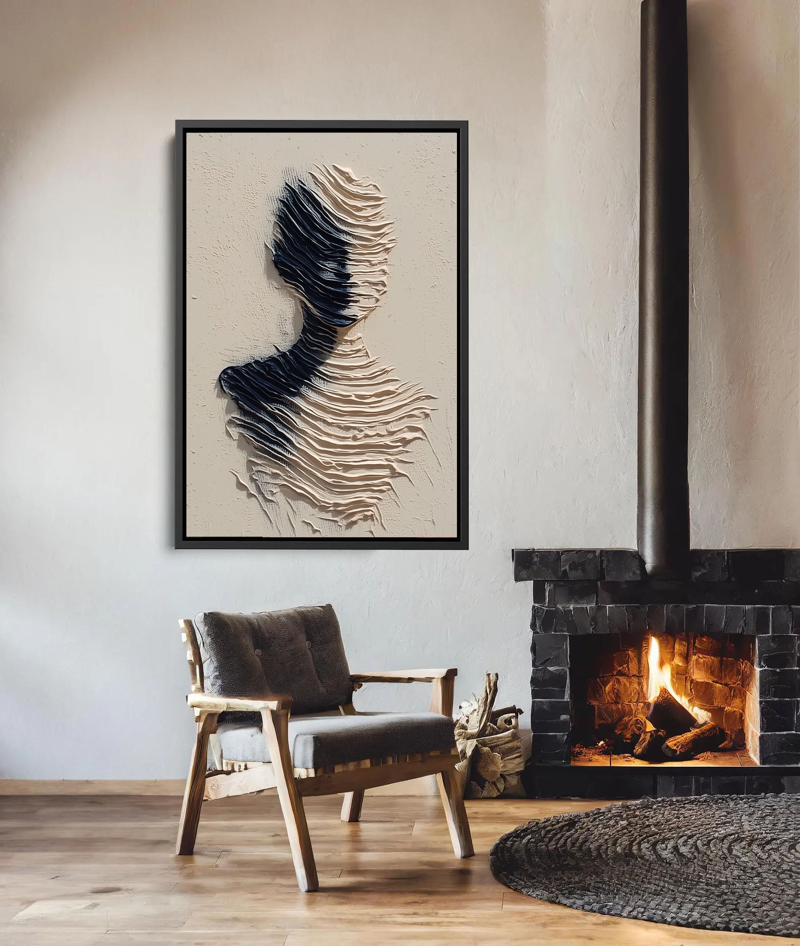 Textured Wavy Silhouette | Black Beige