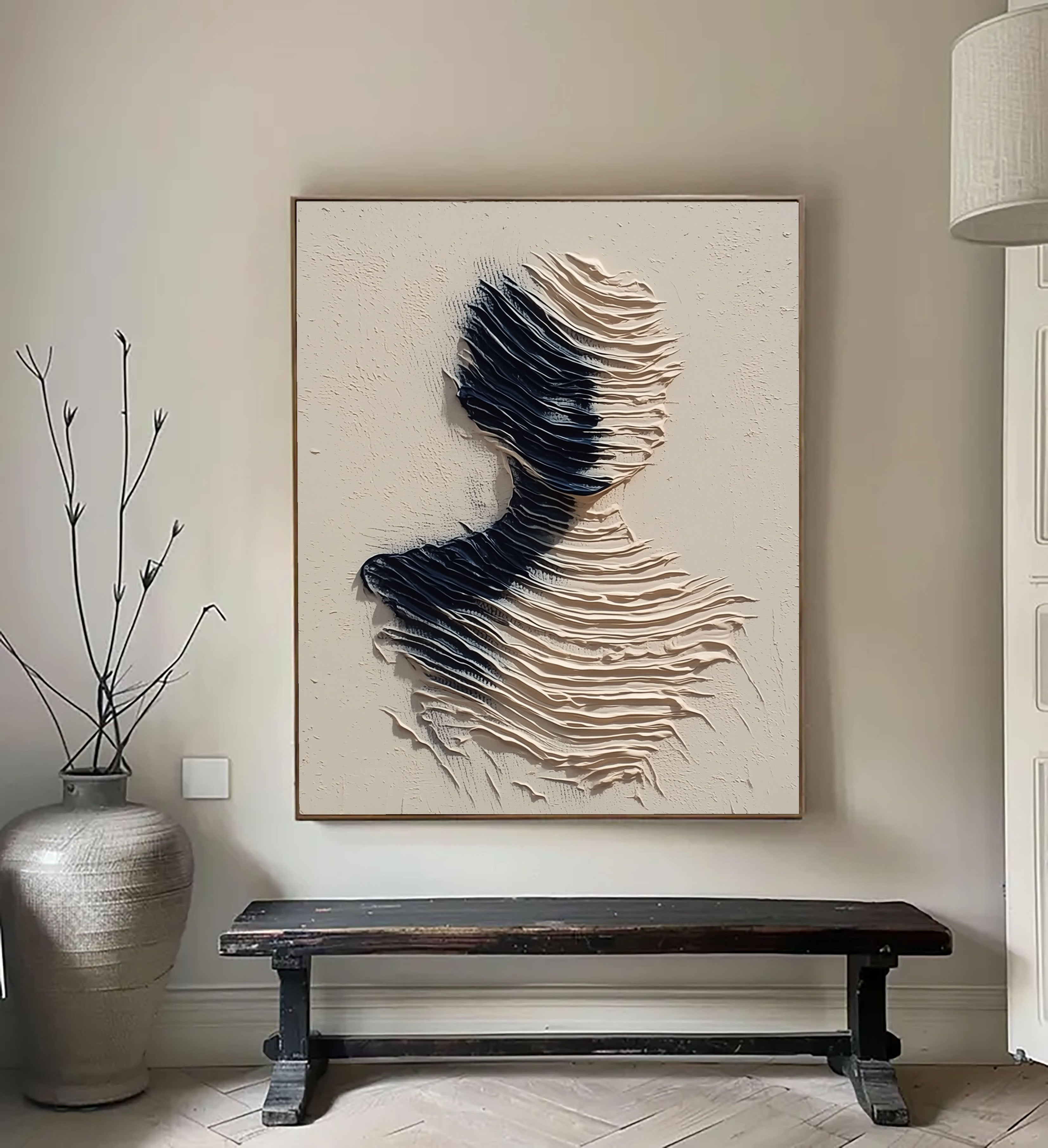 Textured Wavy Silhouette | Black Beige