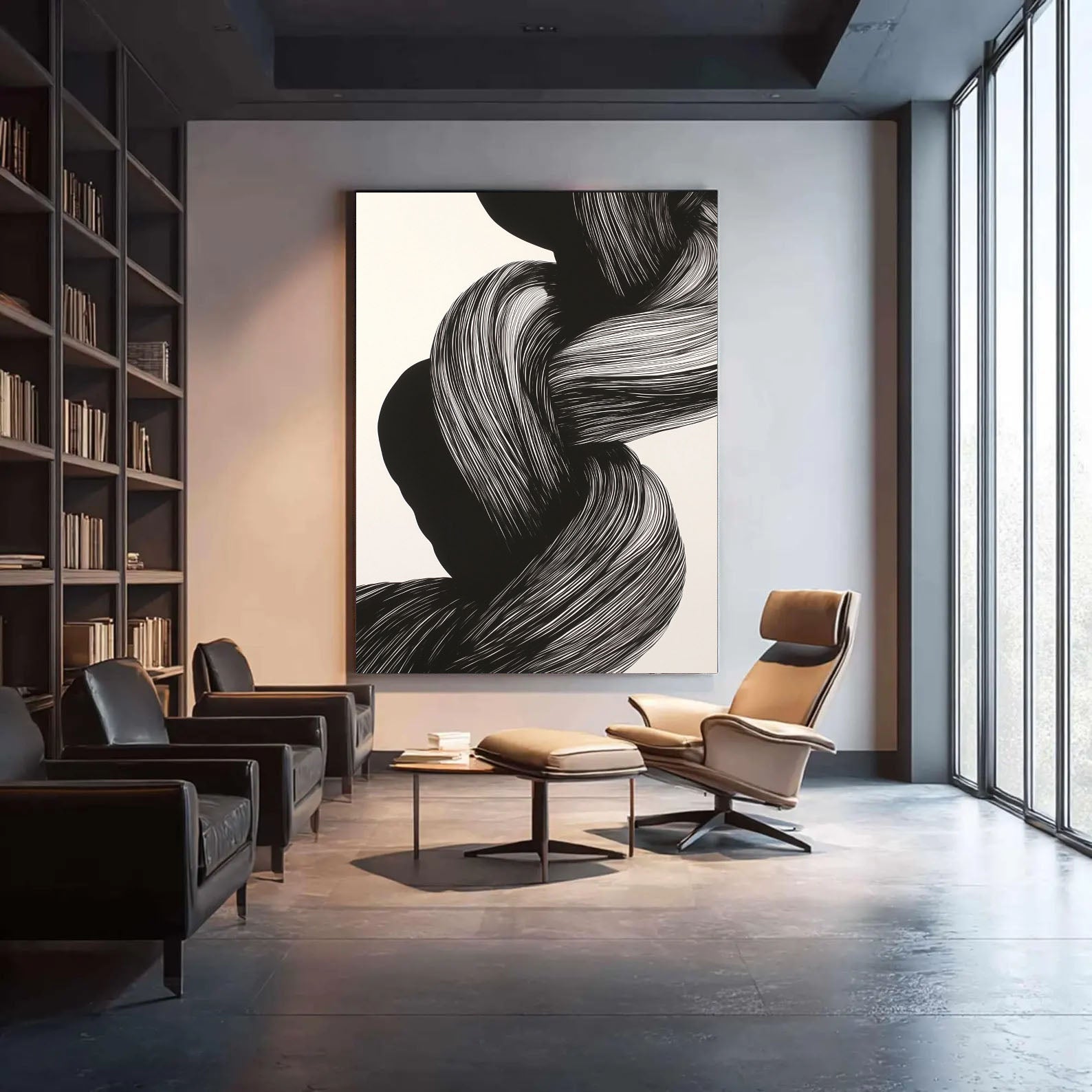 Textured Embrace Noir | Monochrome Flow