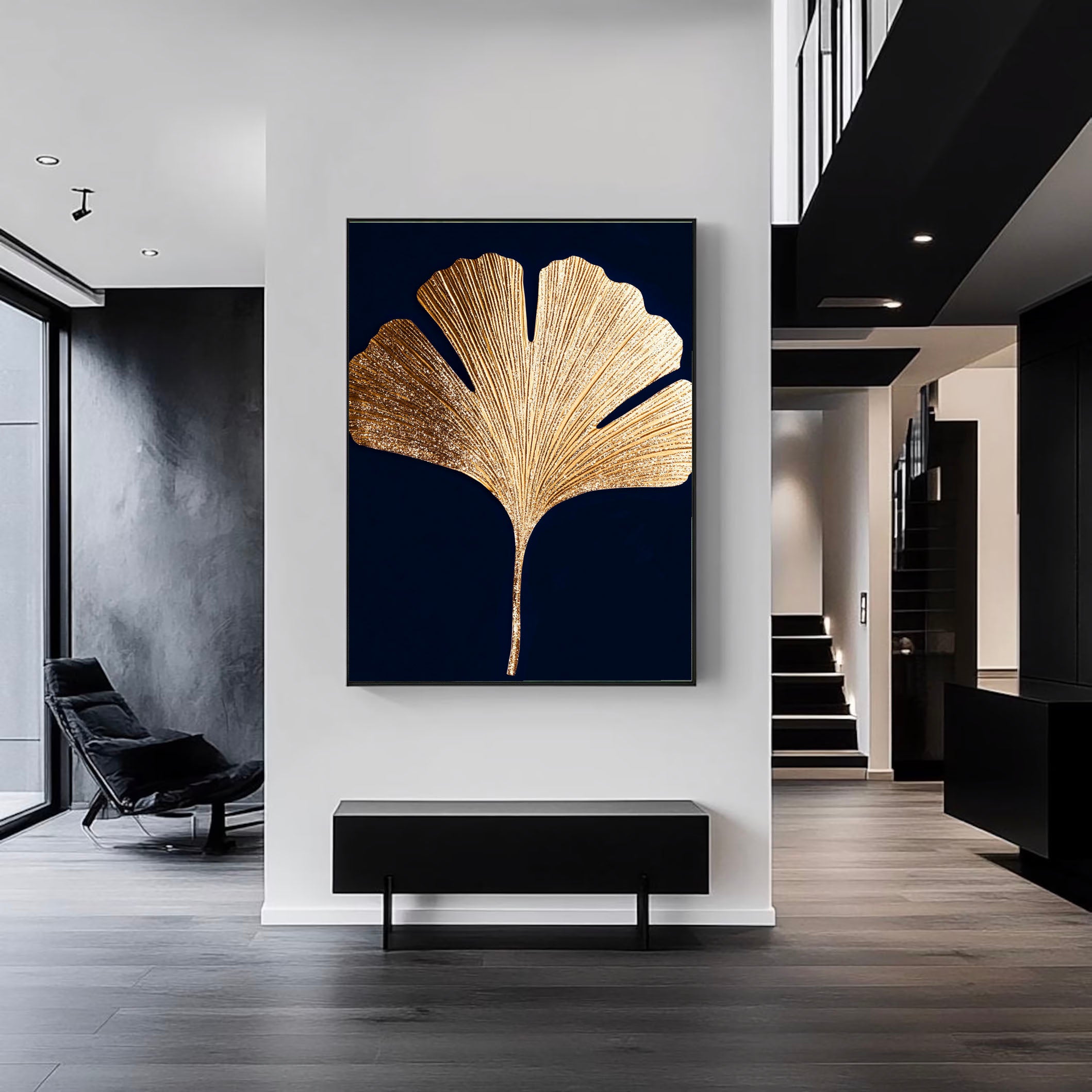 Textured Ginkgo Glow | Gold Leaf