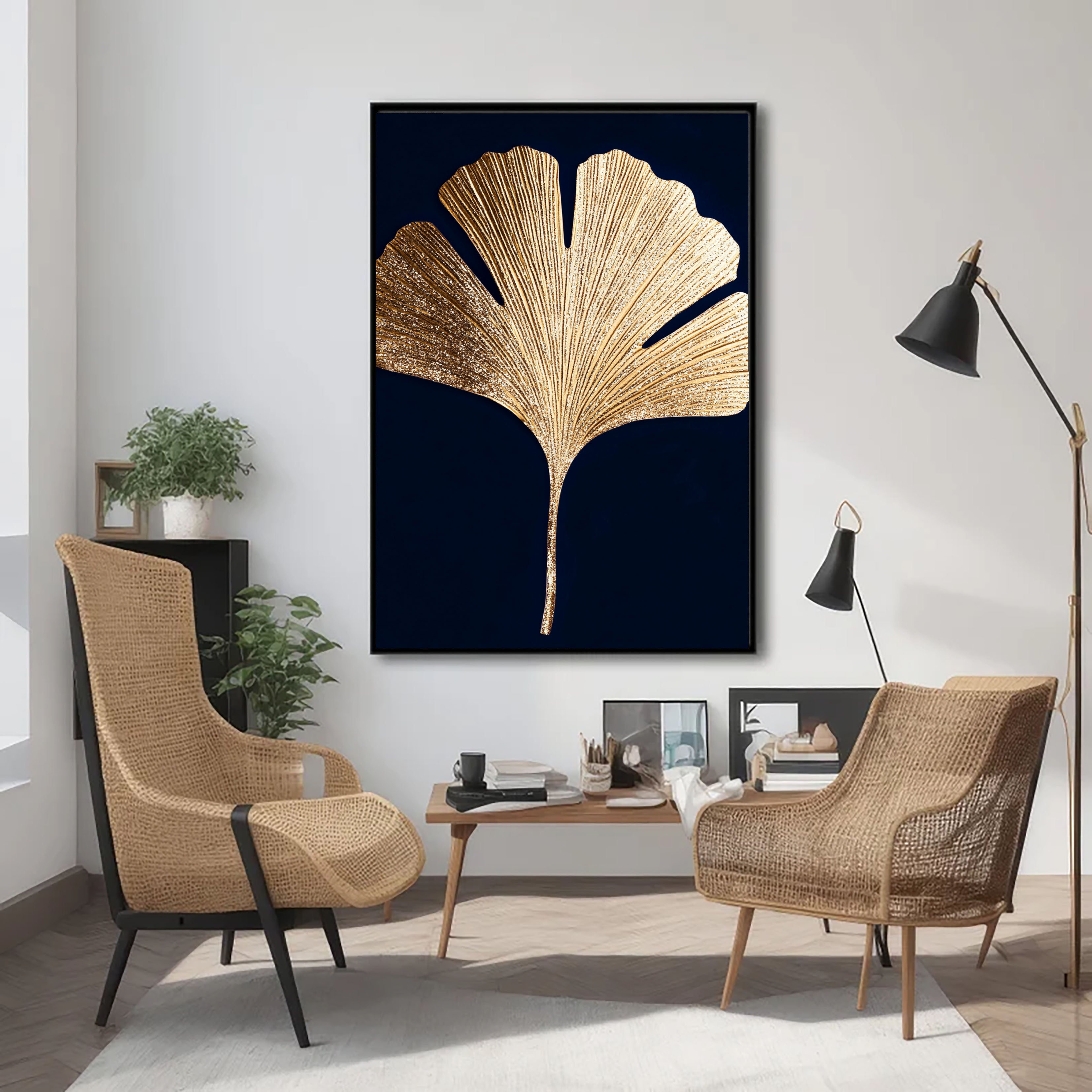 Texturierter Ginkgo-Glanz | Blattgold