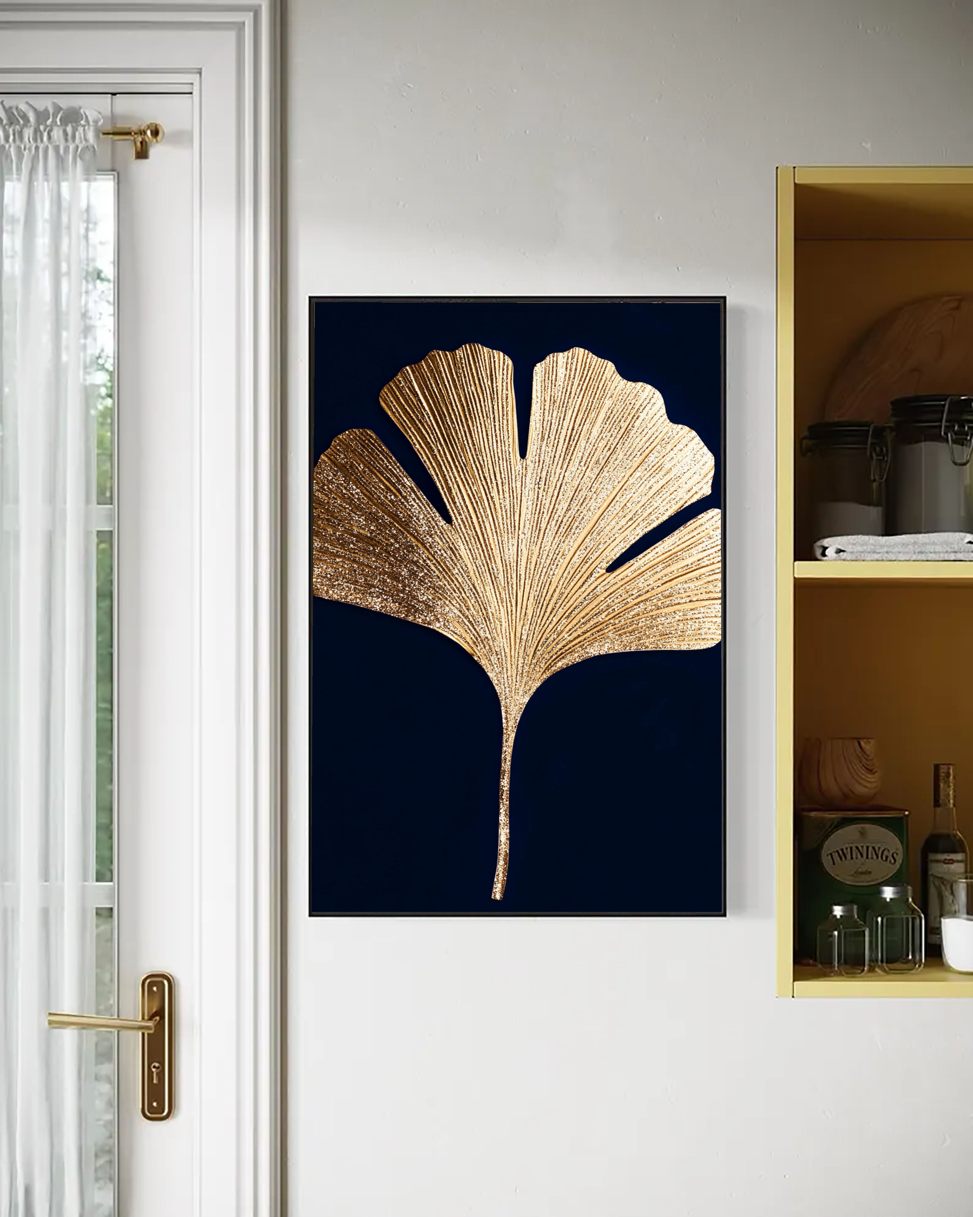 Textured Ginkgo Glow | Gold Leaf