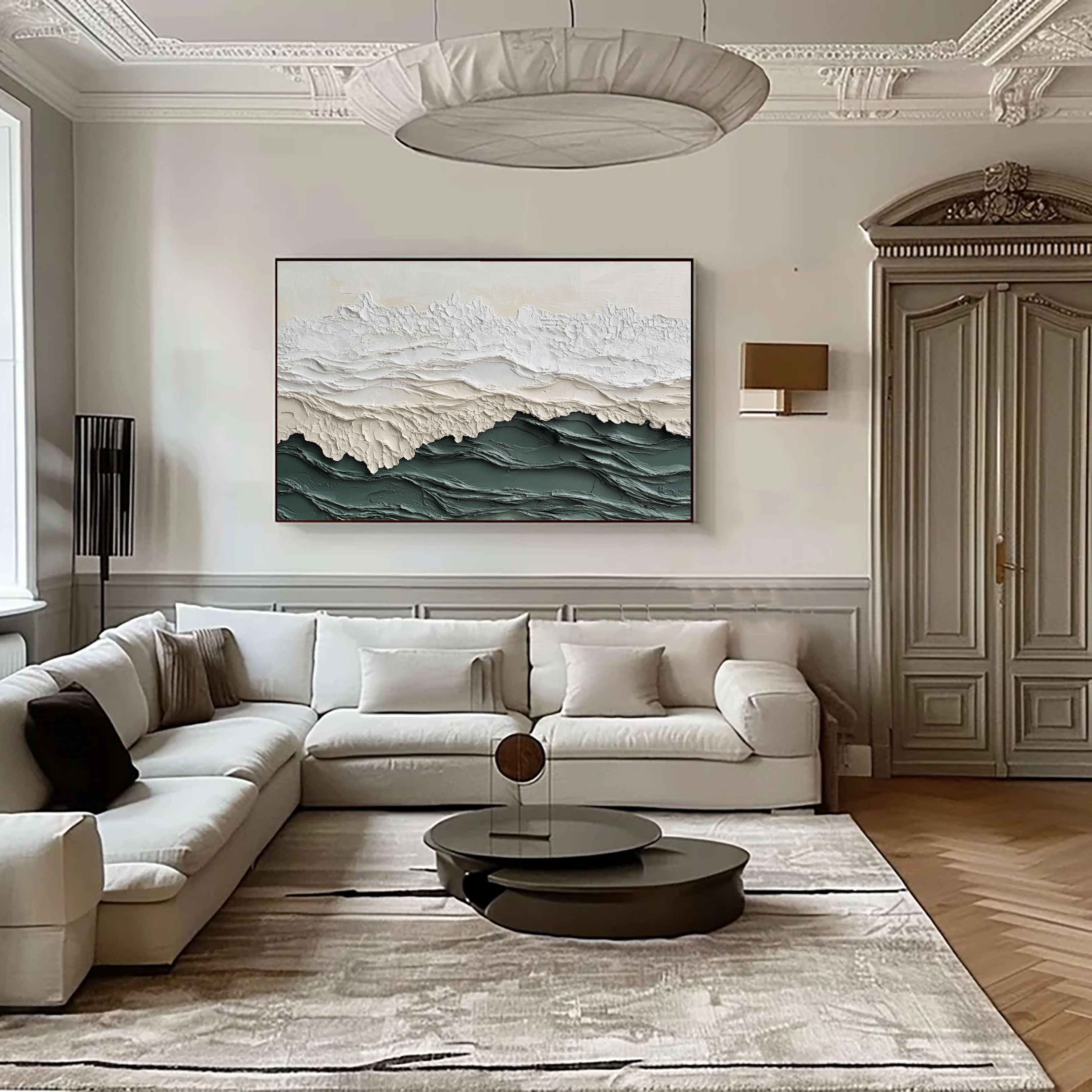 Textured Coastal Crest | Ocean Hues