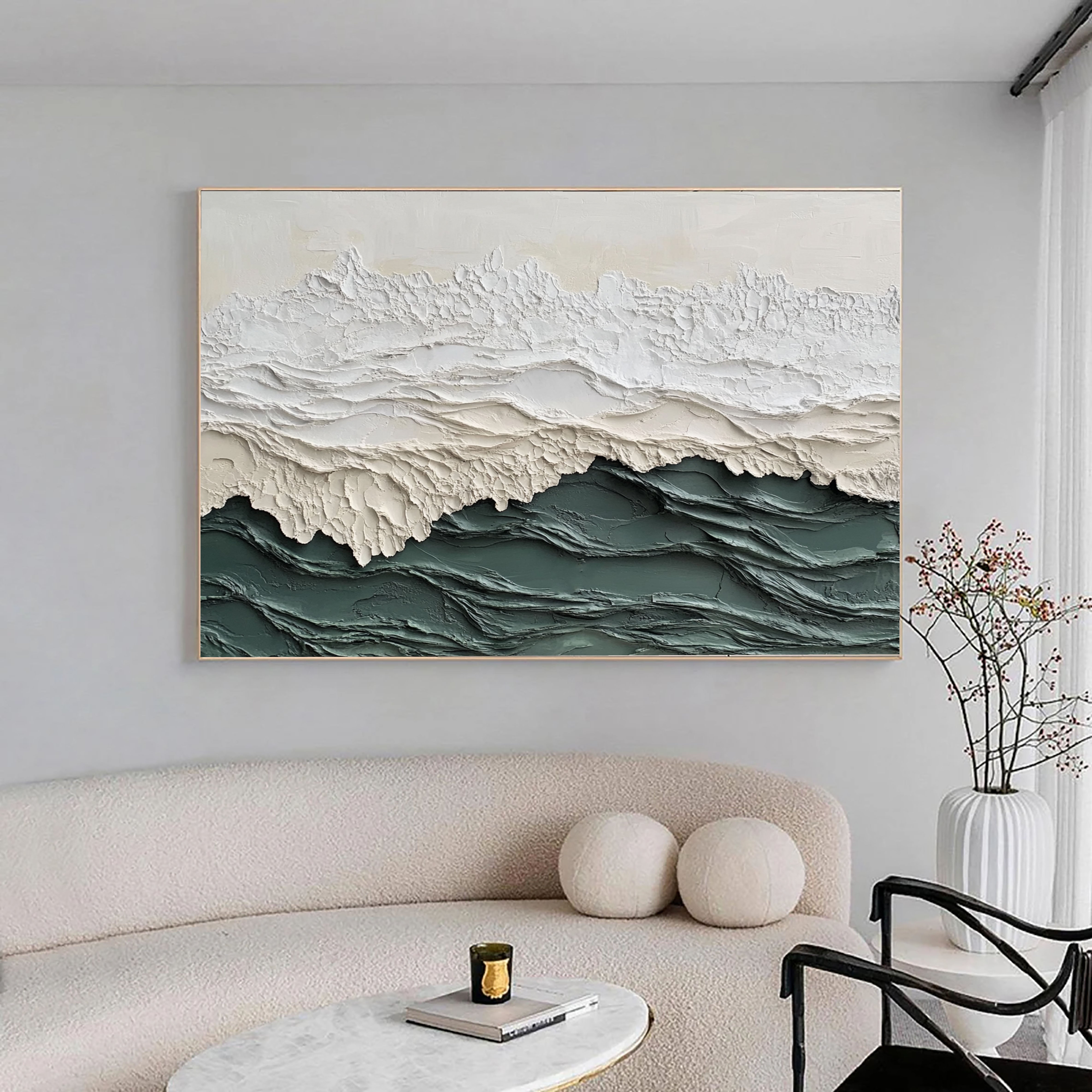 Textured Coastal Crest | Ocean Hues