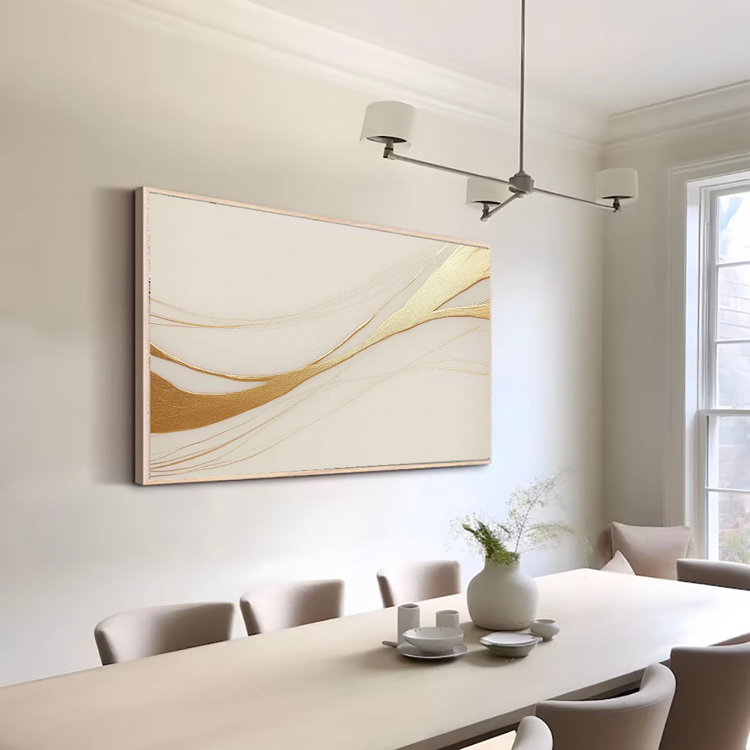 Textured Golden Streams | Ivory Flow