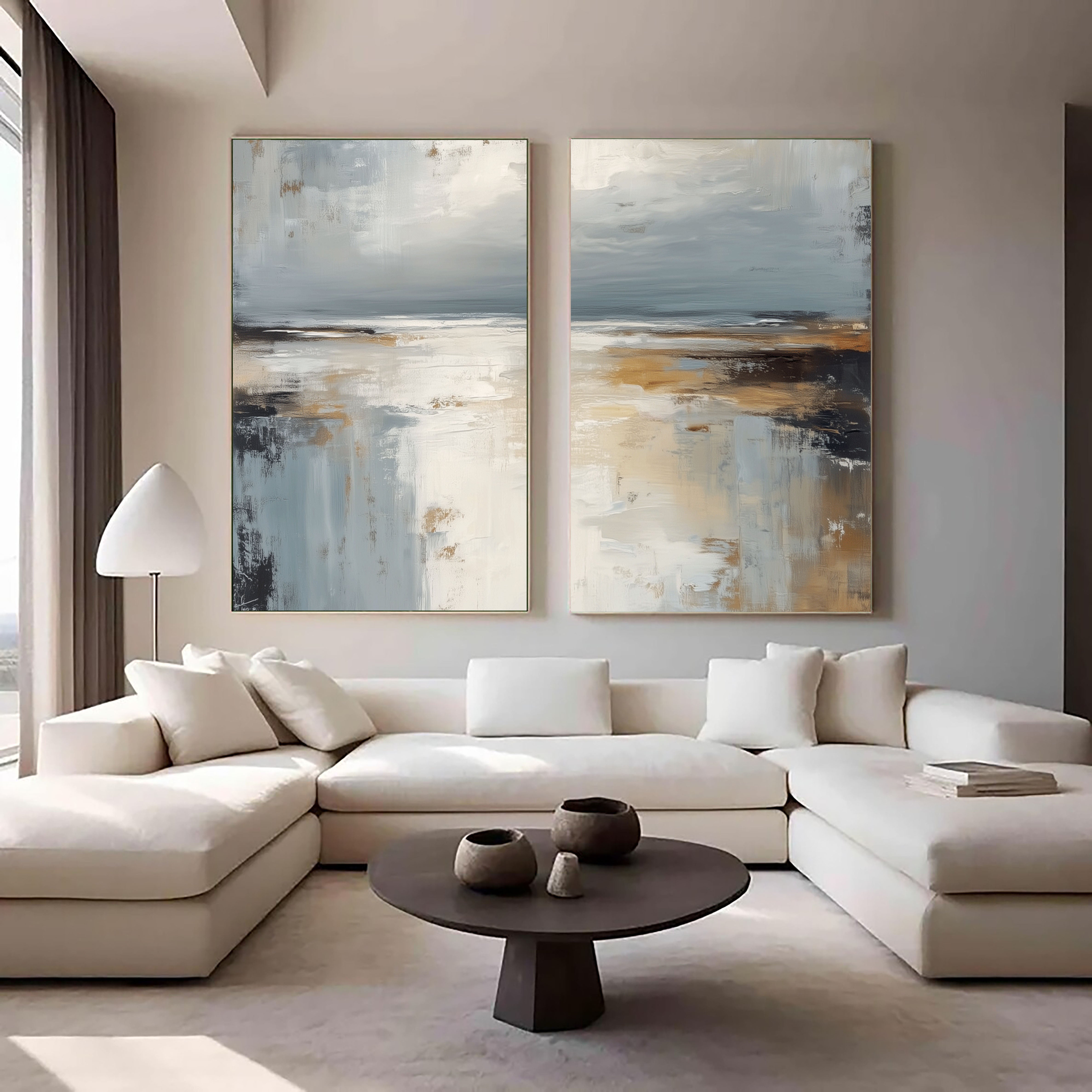 Textured Abstract Horizon | Soft Tones