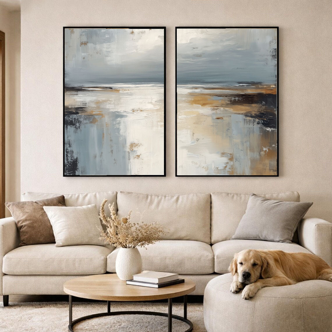 Textured Abstract Horizon | Soft Tones