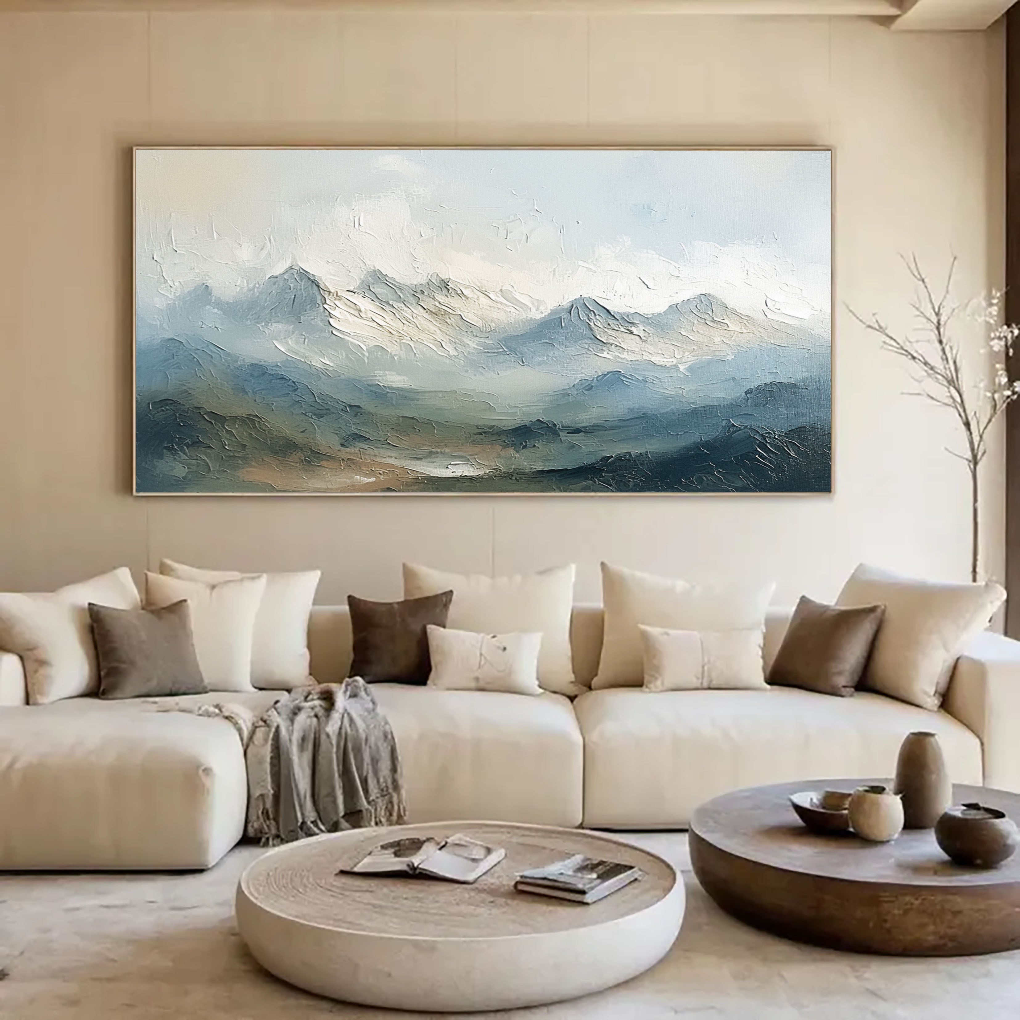 Textured Alpine Peaks | Misty Horizons