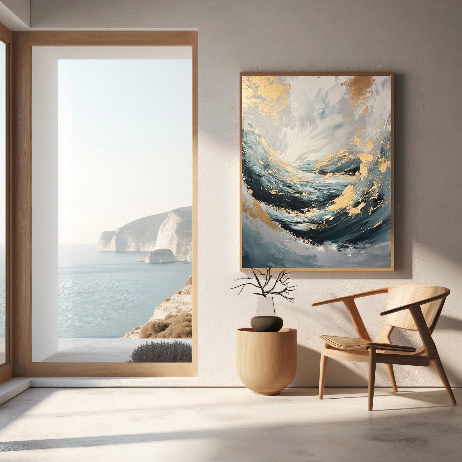 Strukturiertes Meereswirbelmuster | Goldene Wellenkämme