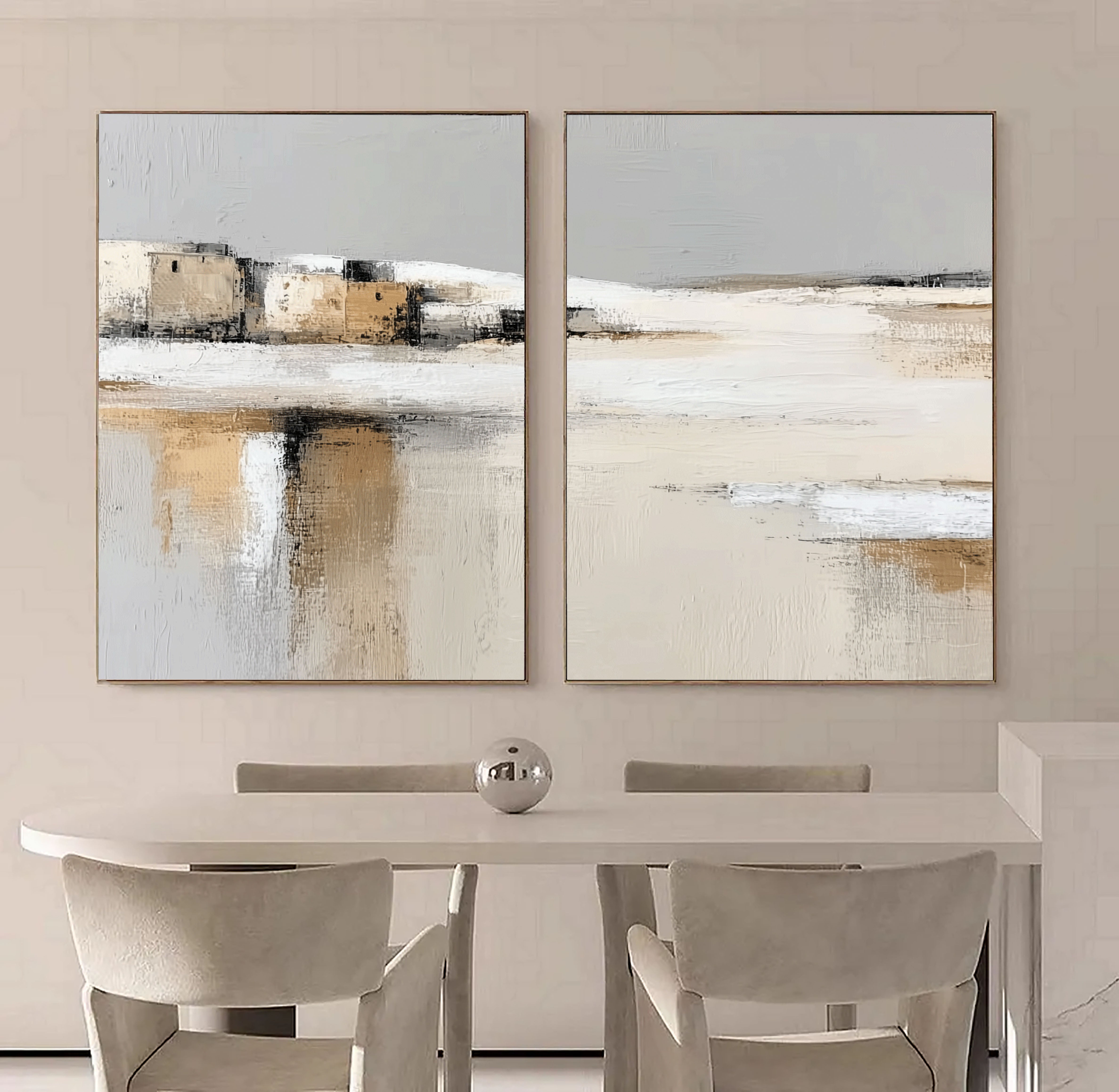 Minimalist Coastal Landscape | Beige Tones