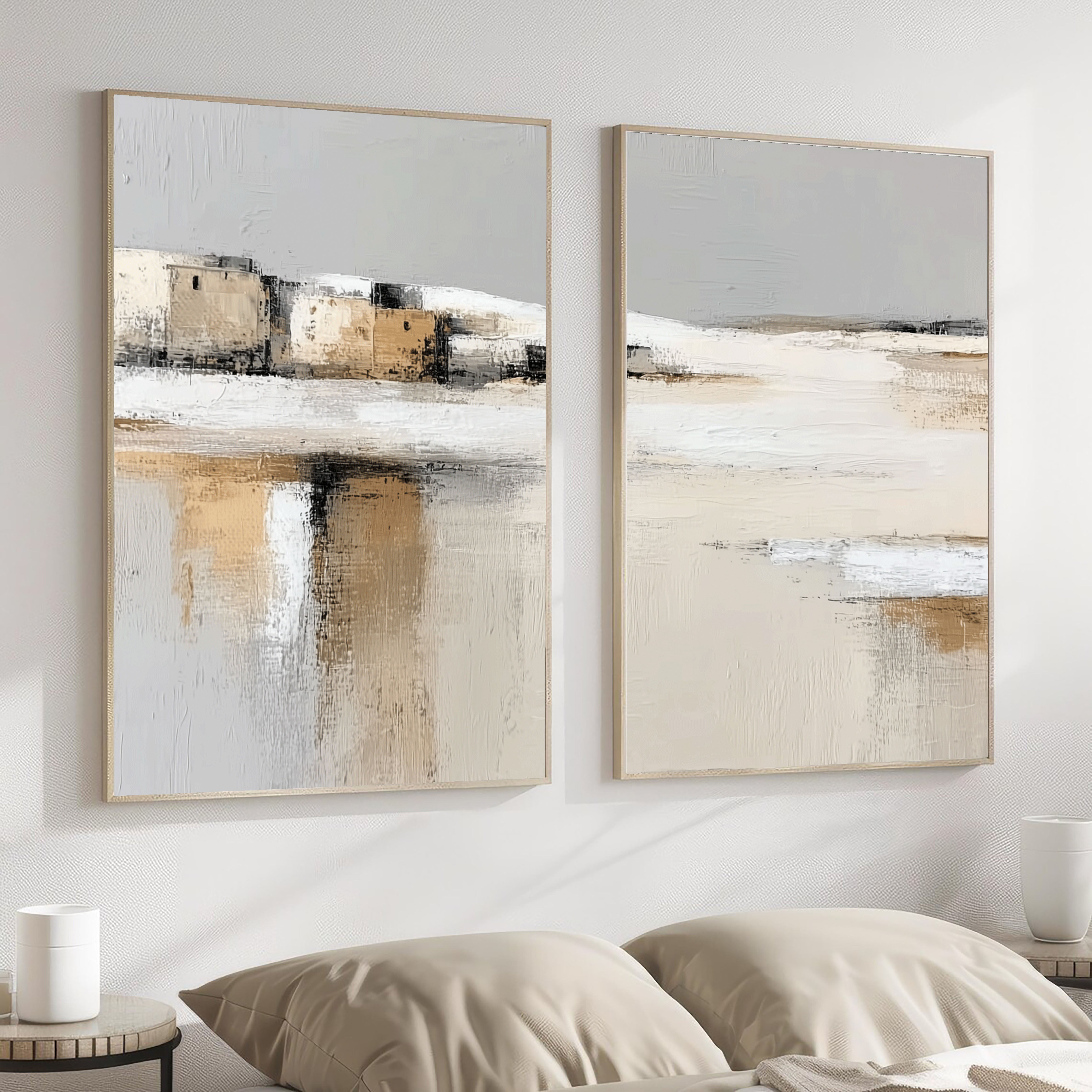 Minimalist Coastal Landscape | Beige Tones