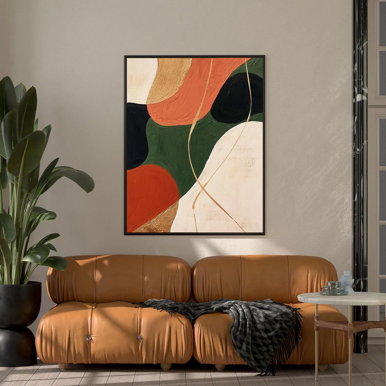 Textured Earthy Curves | Gold Streaks