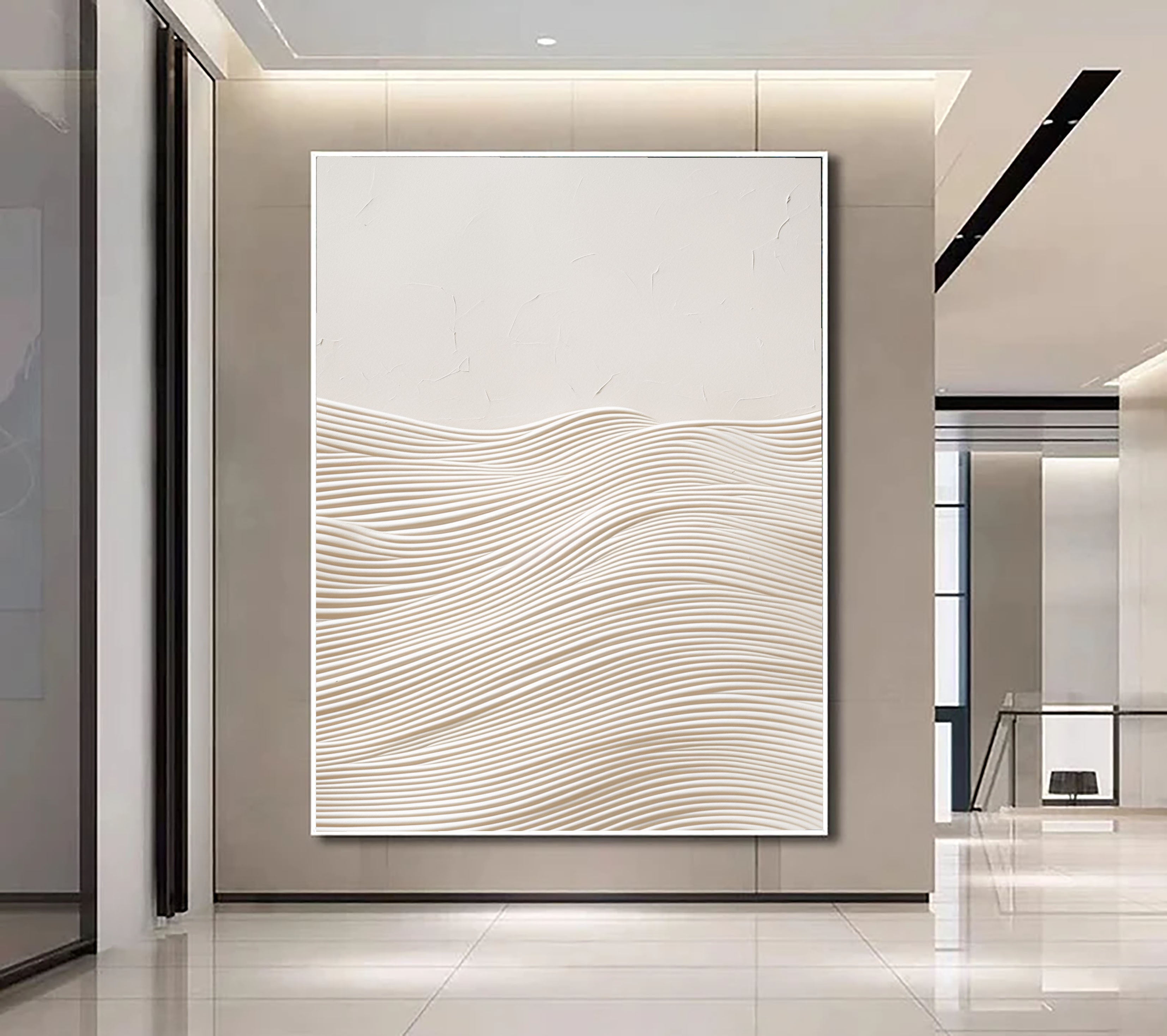 Textured Ripple Serenity | Ivory Waves