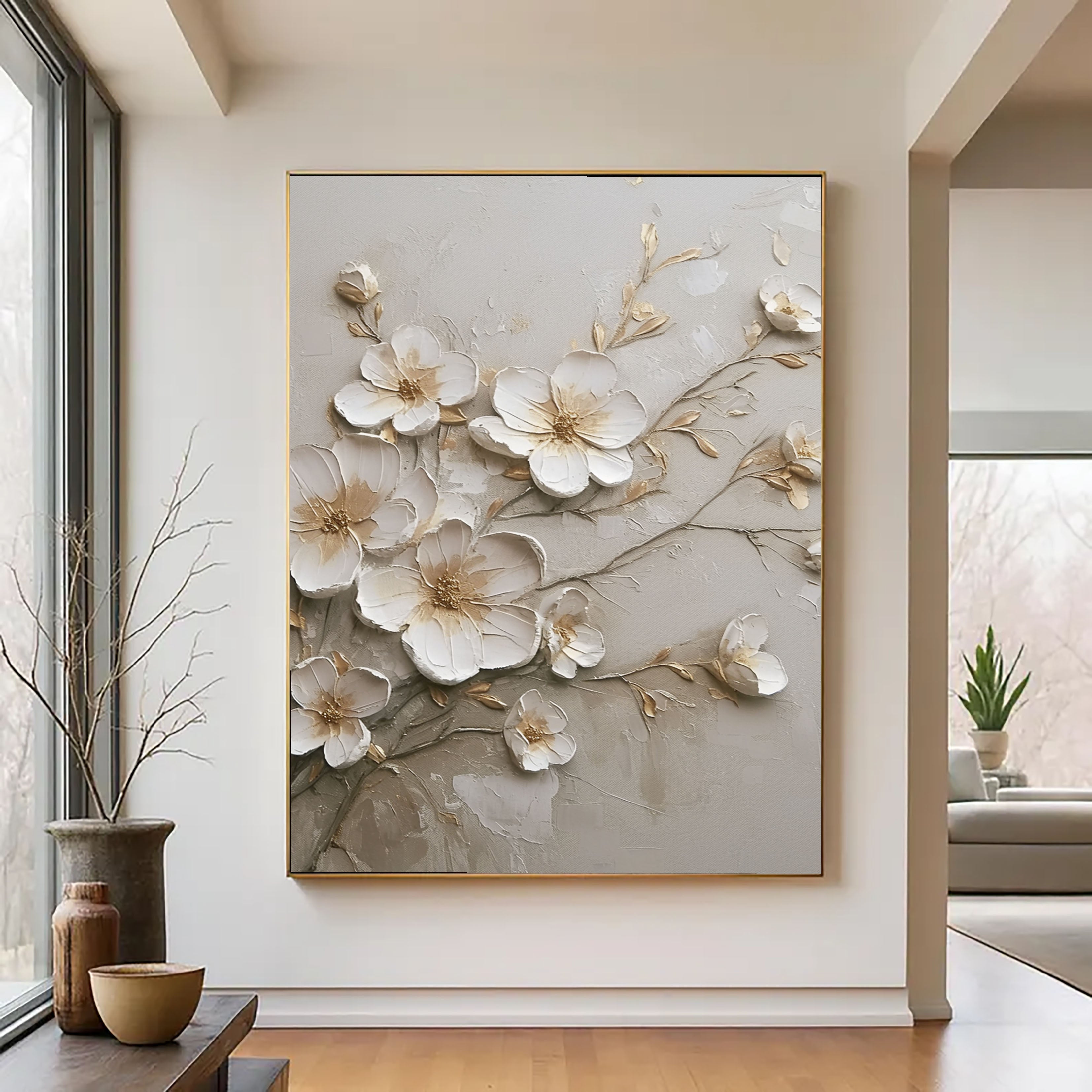 Textured Petal Grace | Ivory Blooms