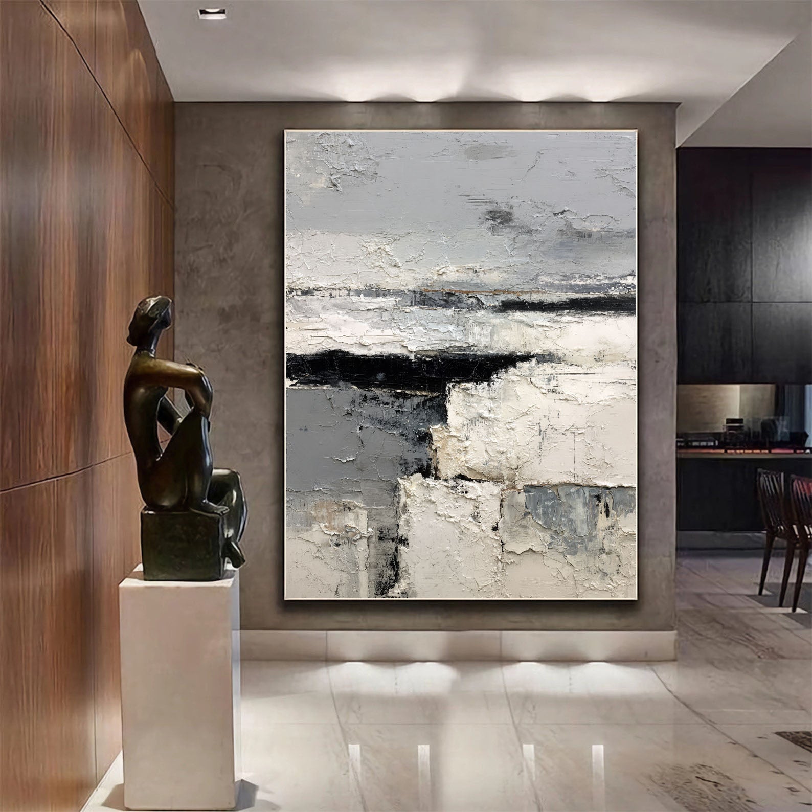 Textured Monochrome Art | Bold Depth