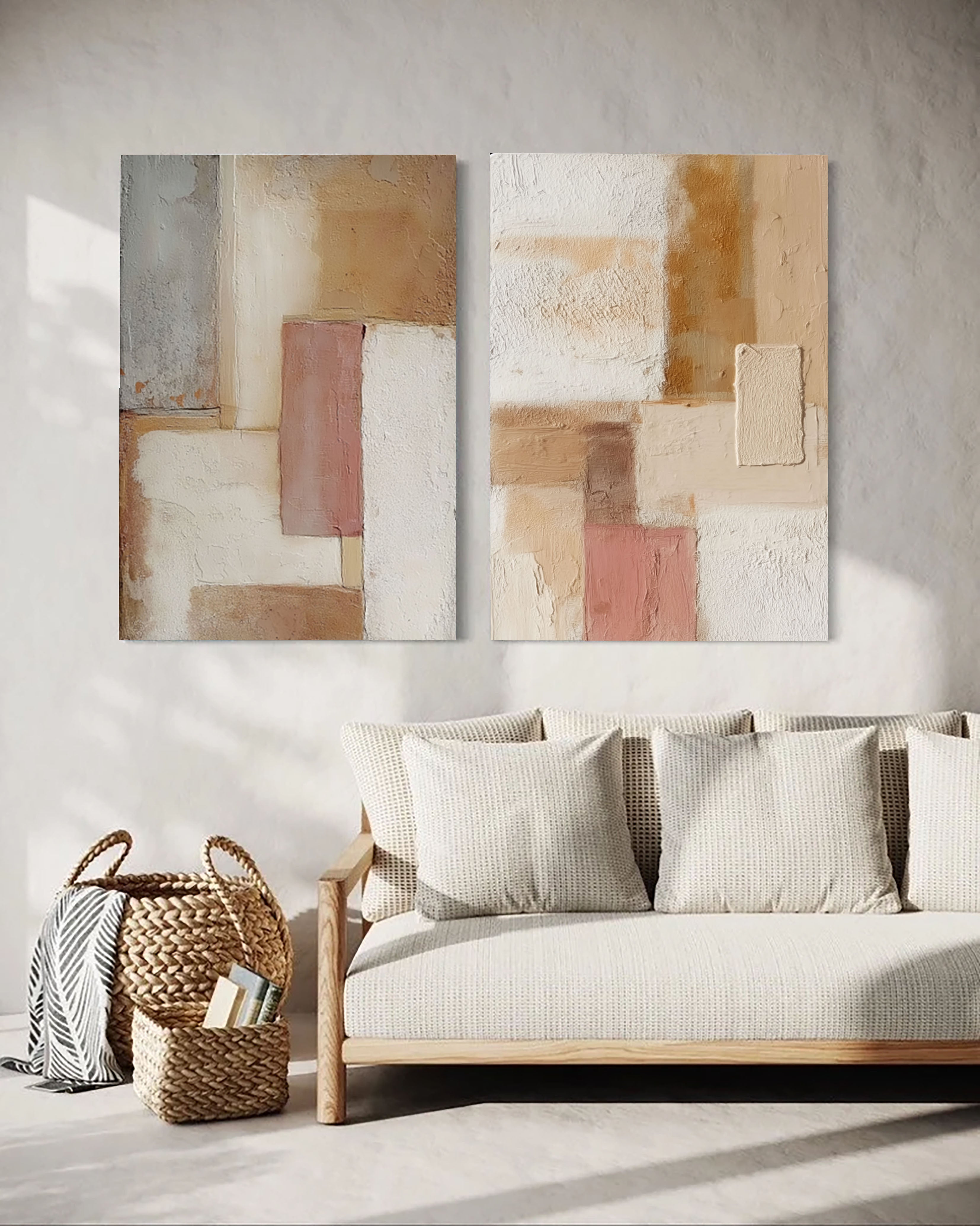 Textured Geometric Harmony | Earth Tones