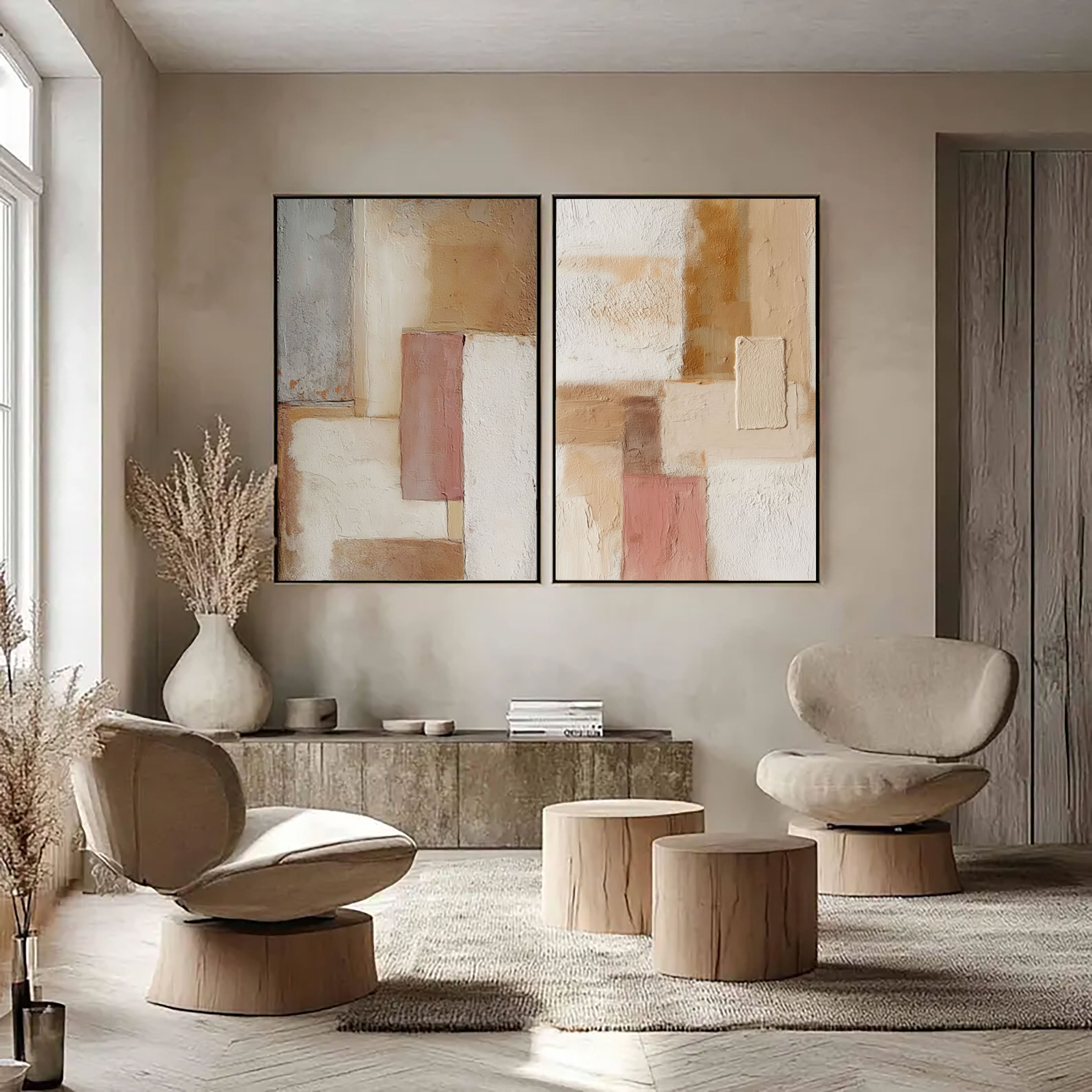 Textured Geometric Harmony | Earth Tones