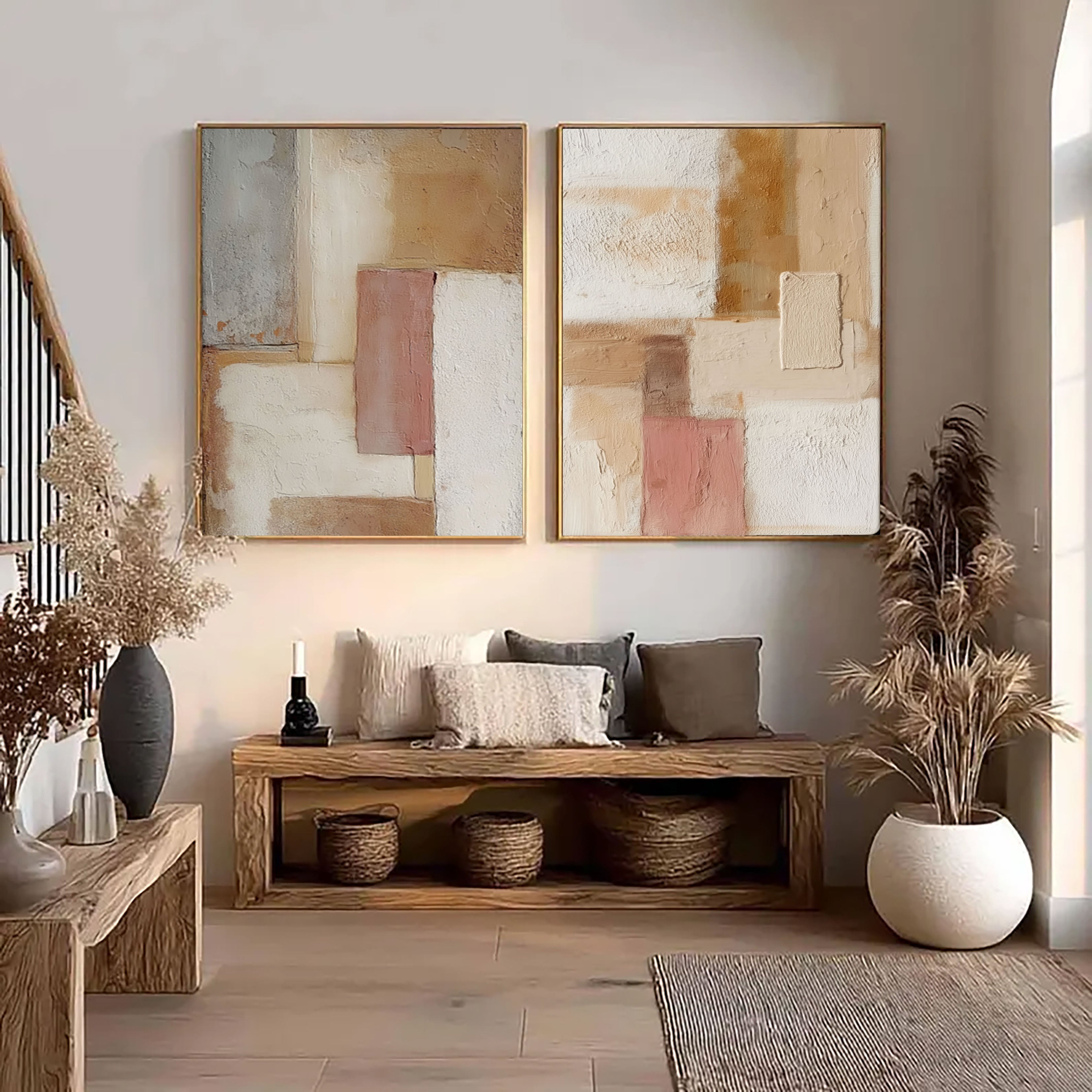 Textured Geometric Harmony | Earth Tones