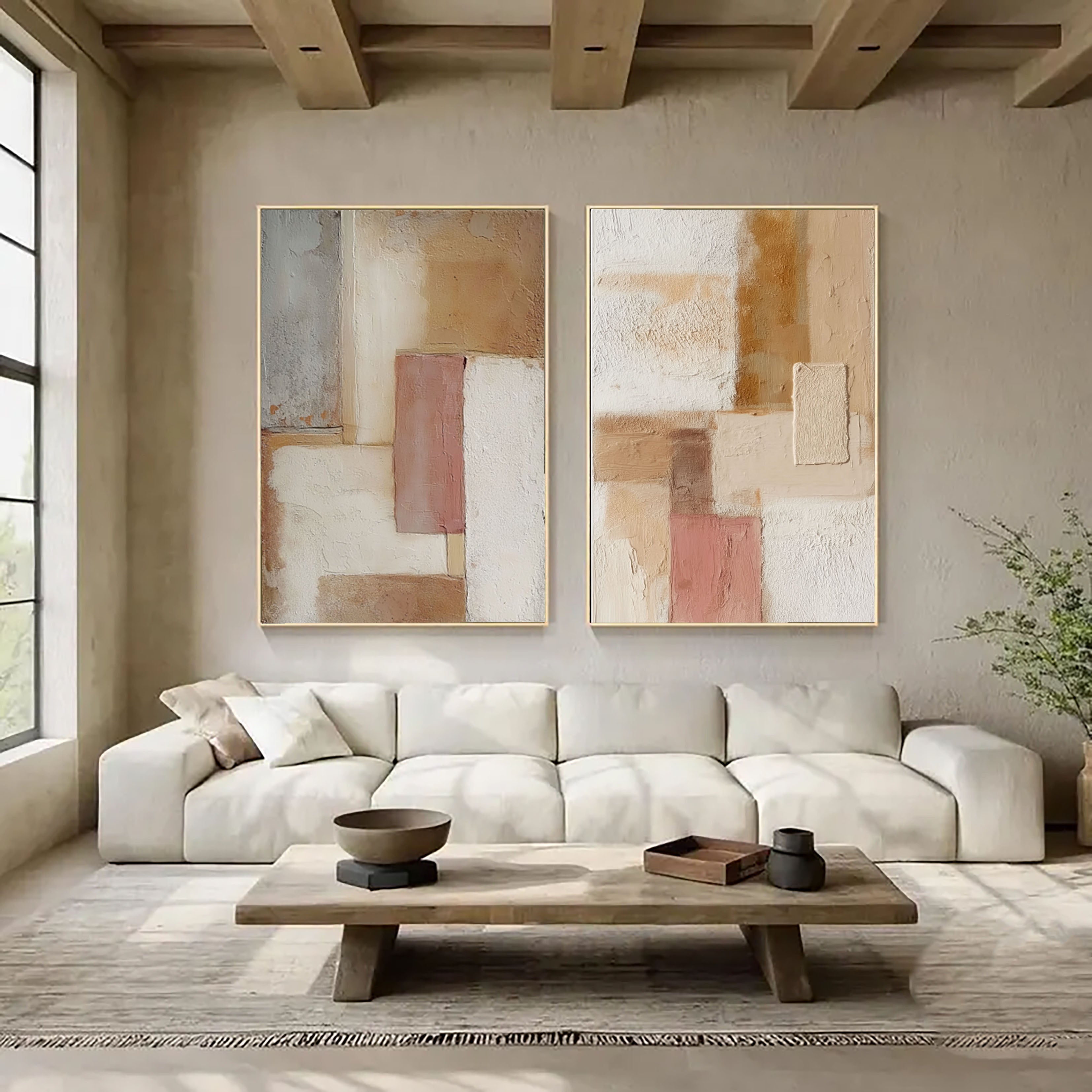 Textured Geometric Harmony | Earth Tones