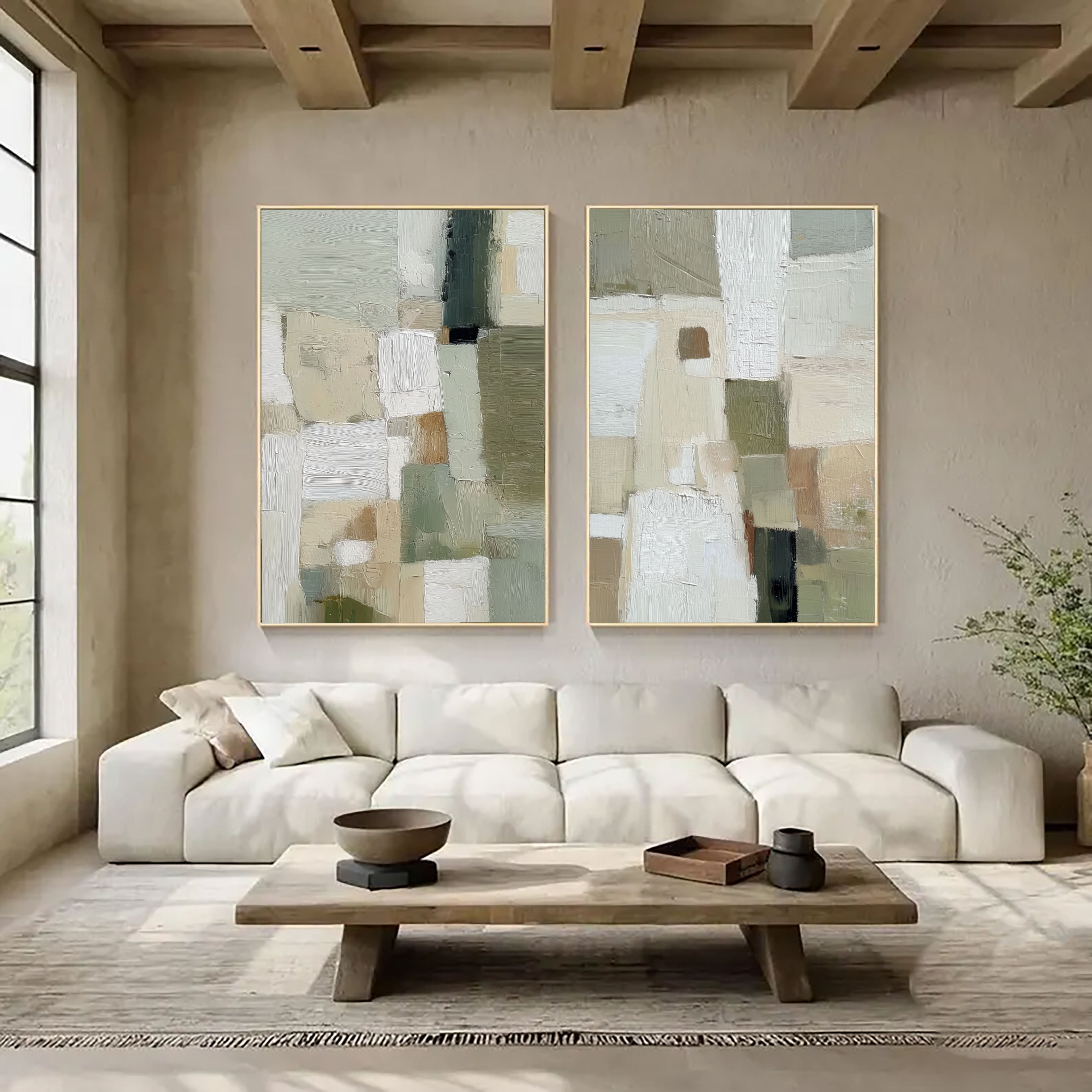 Modern Abstract Geometry | Sage Tones