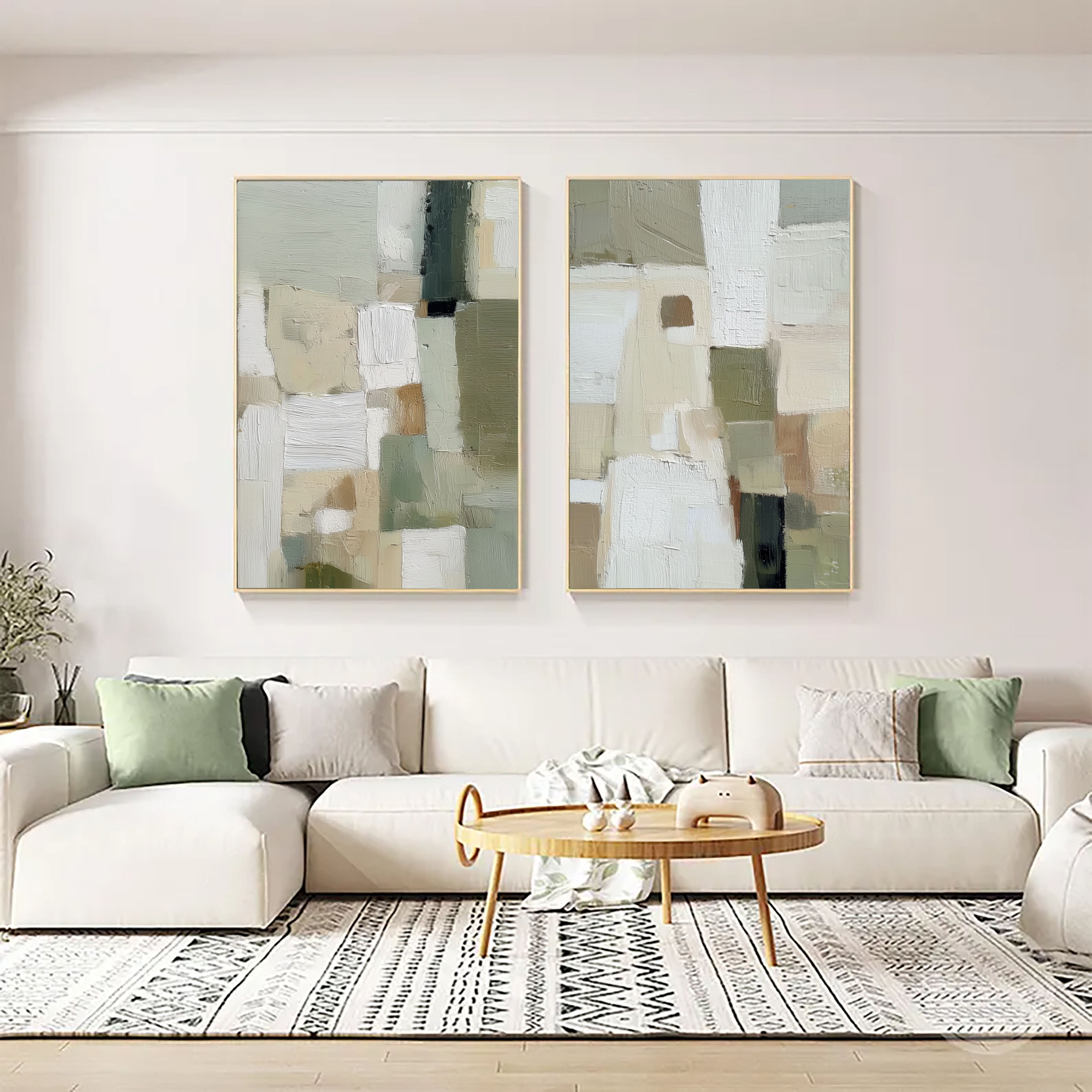 Modern Abstract Geometry | Sage Tones