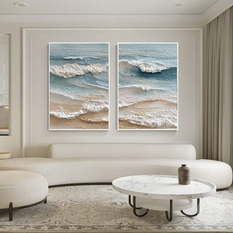 Textured Coastal Serenity | Ocean Waves