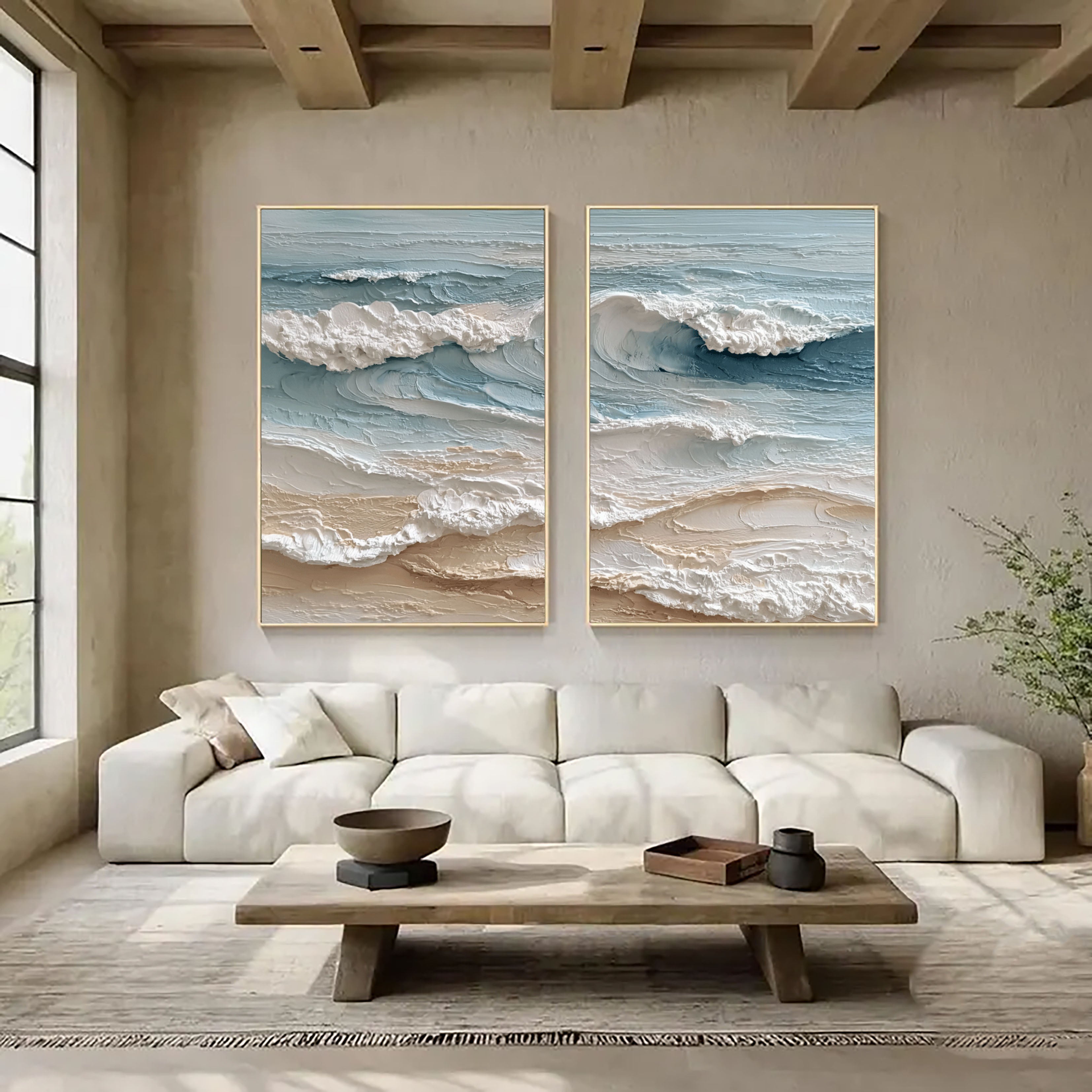 Textured Coastal Serenity | Ocean Waves