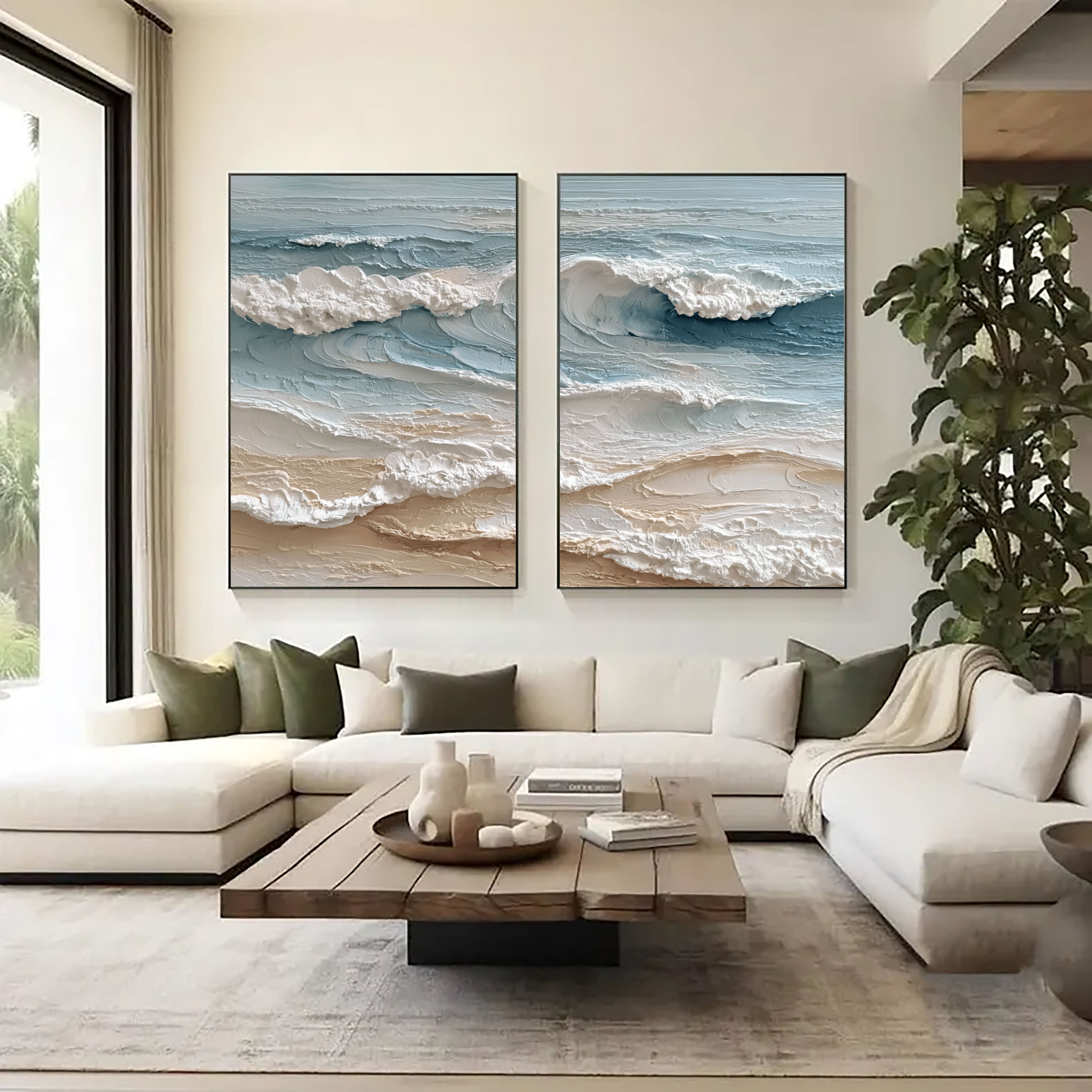 Textured Coastal Serenity | Ocean Waves